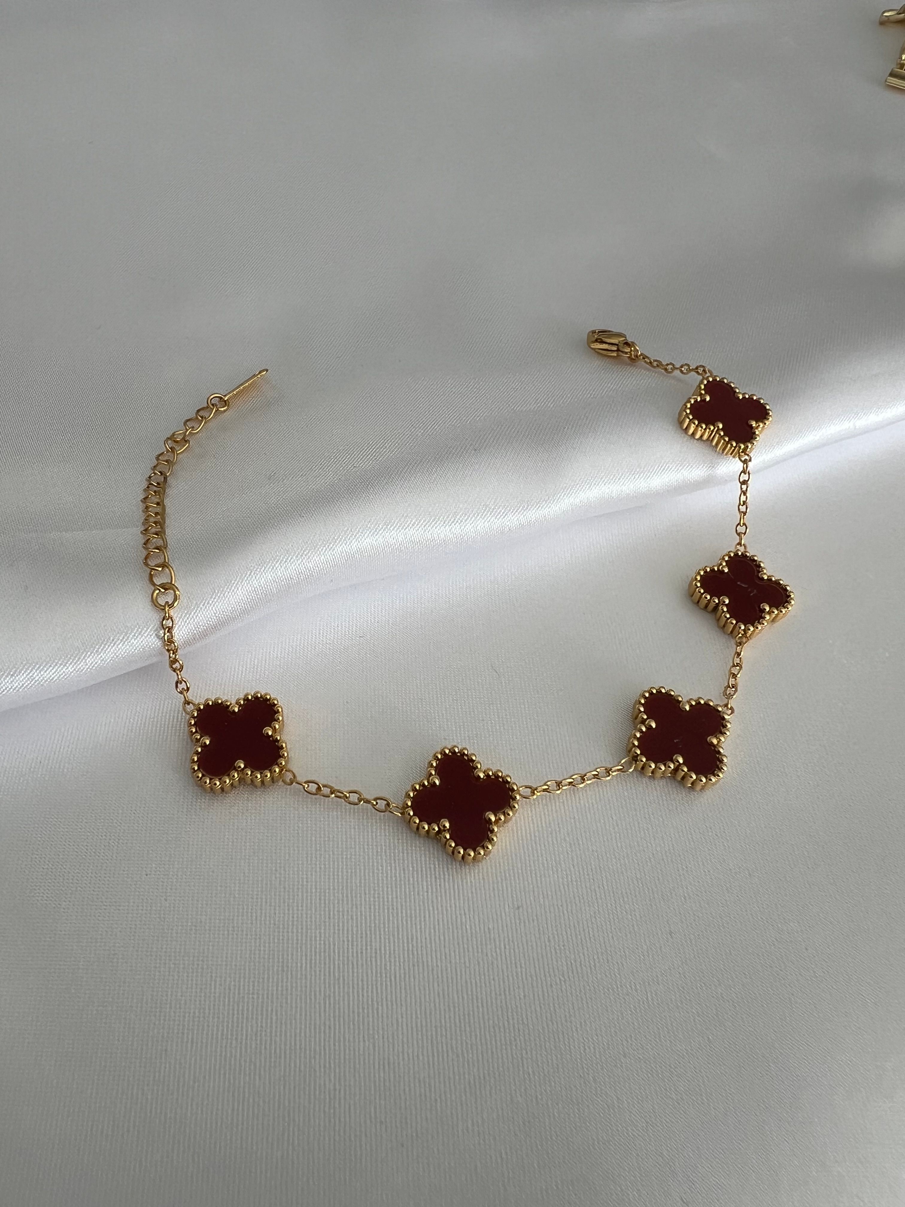 ÇELİK Bordo Mineli Bileklik