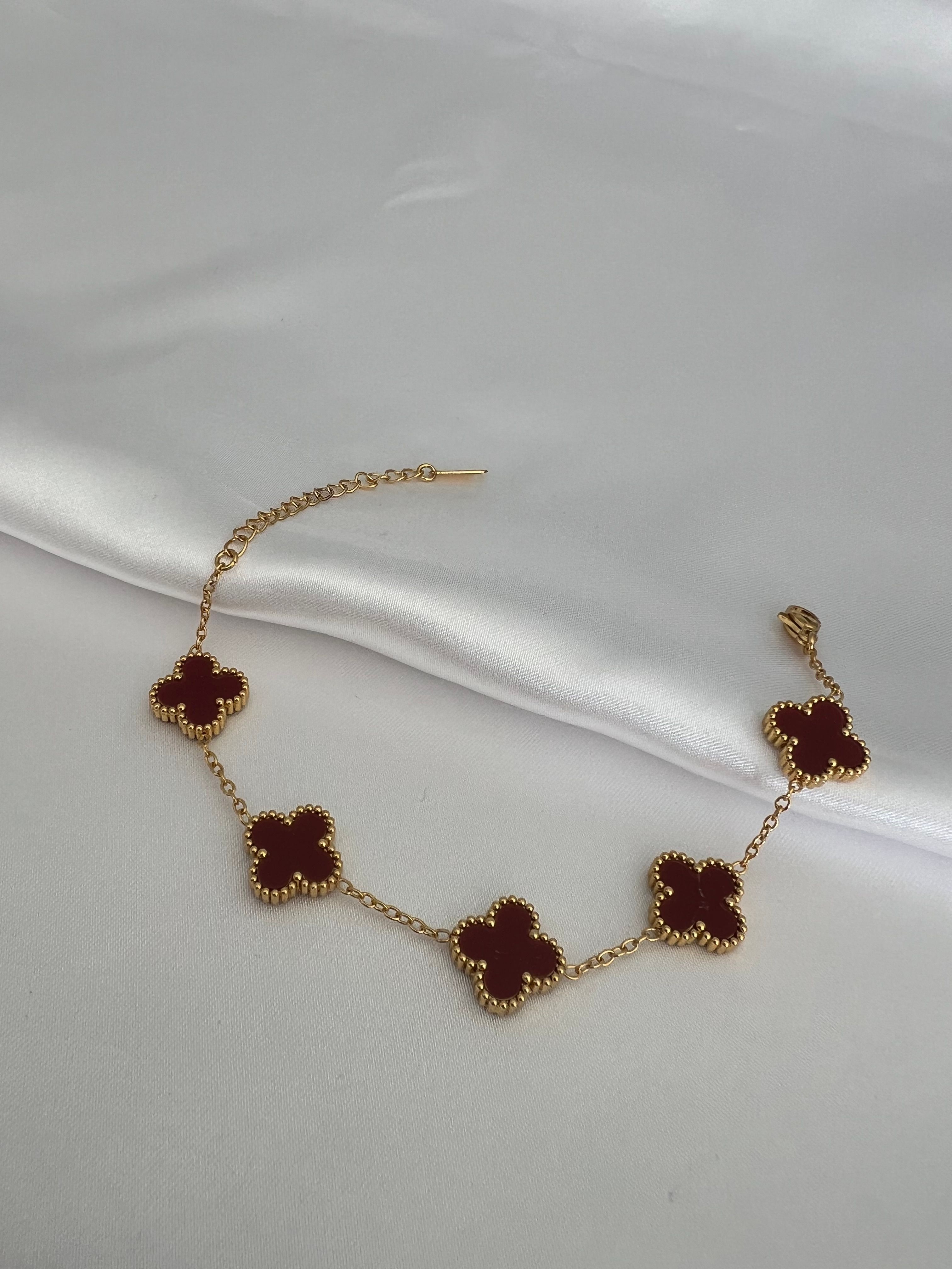 ÇELİK Bordo Mineli Bileklik