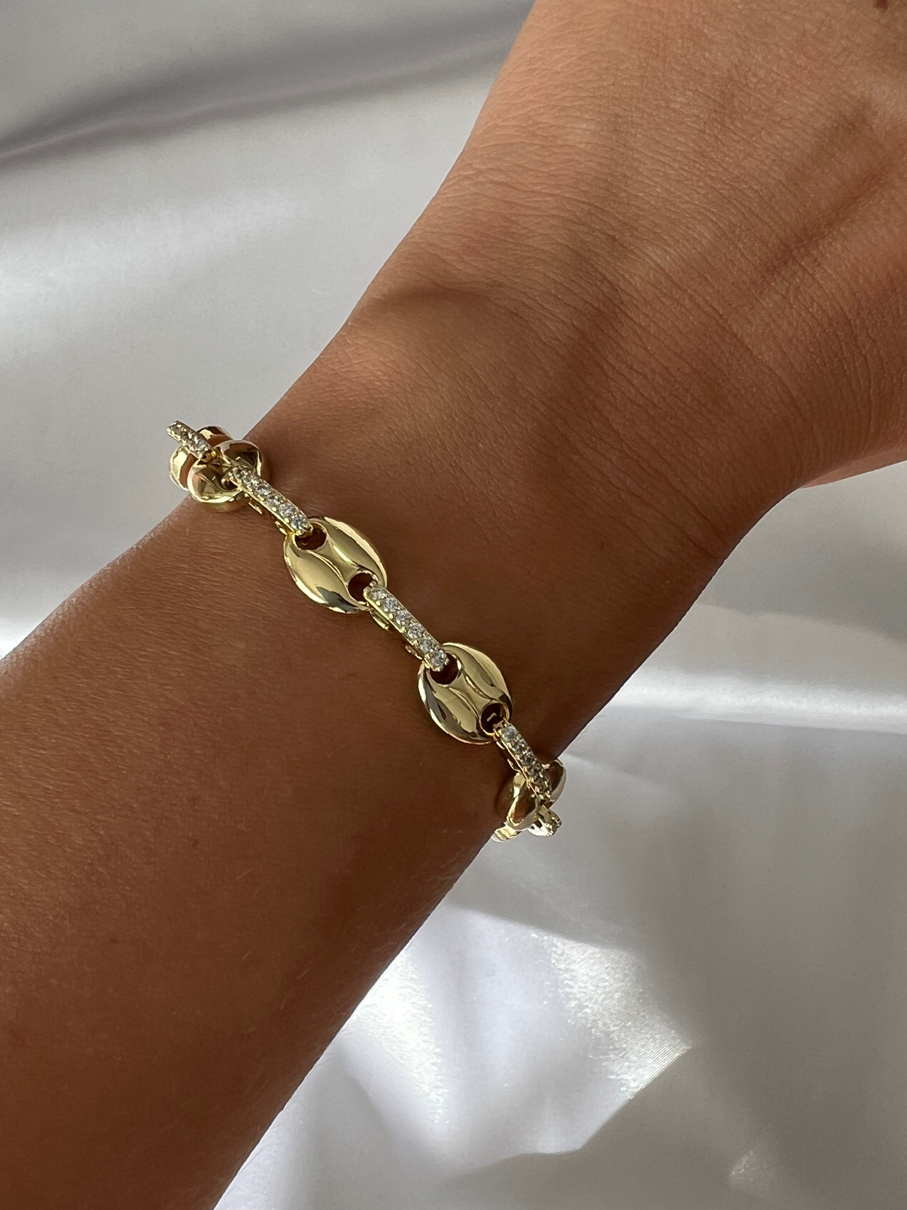 XUPING 14K Renk Düğme Model Taşlı Bileklik