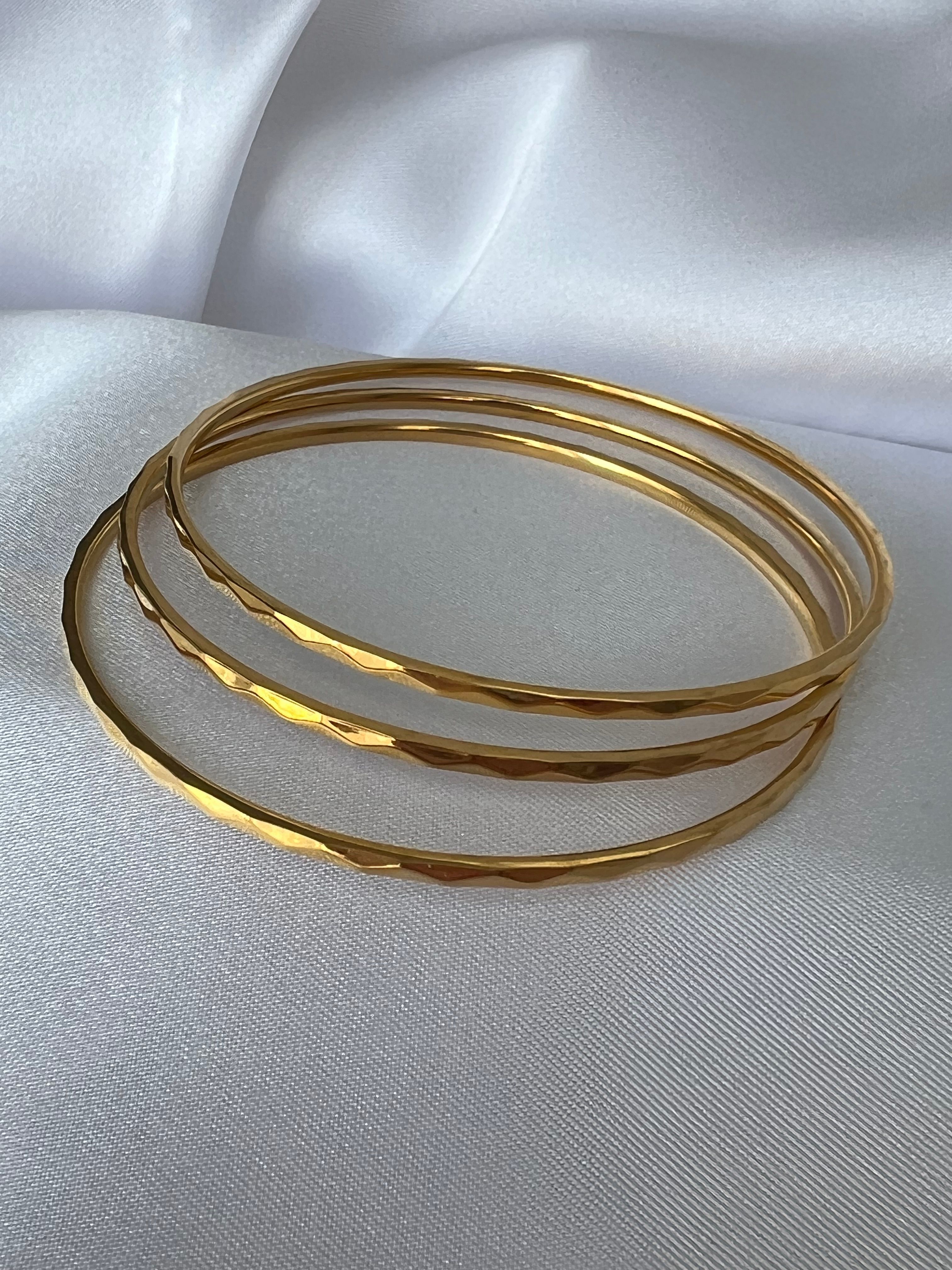 ÇELİK 3'lü Petek Model Bilezik Seti Gold Renk