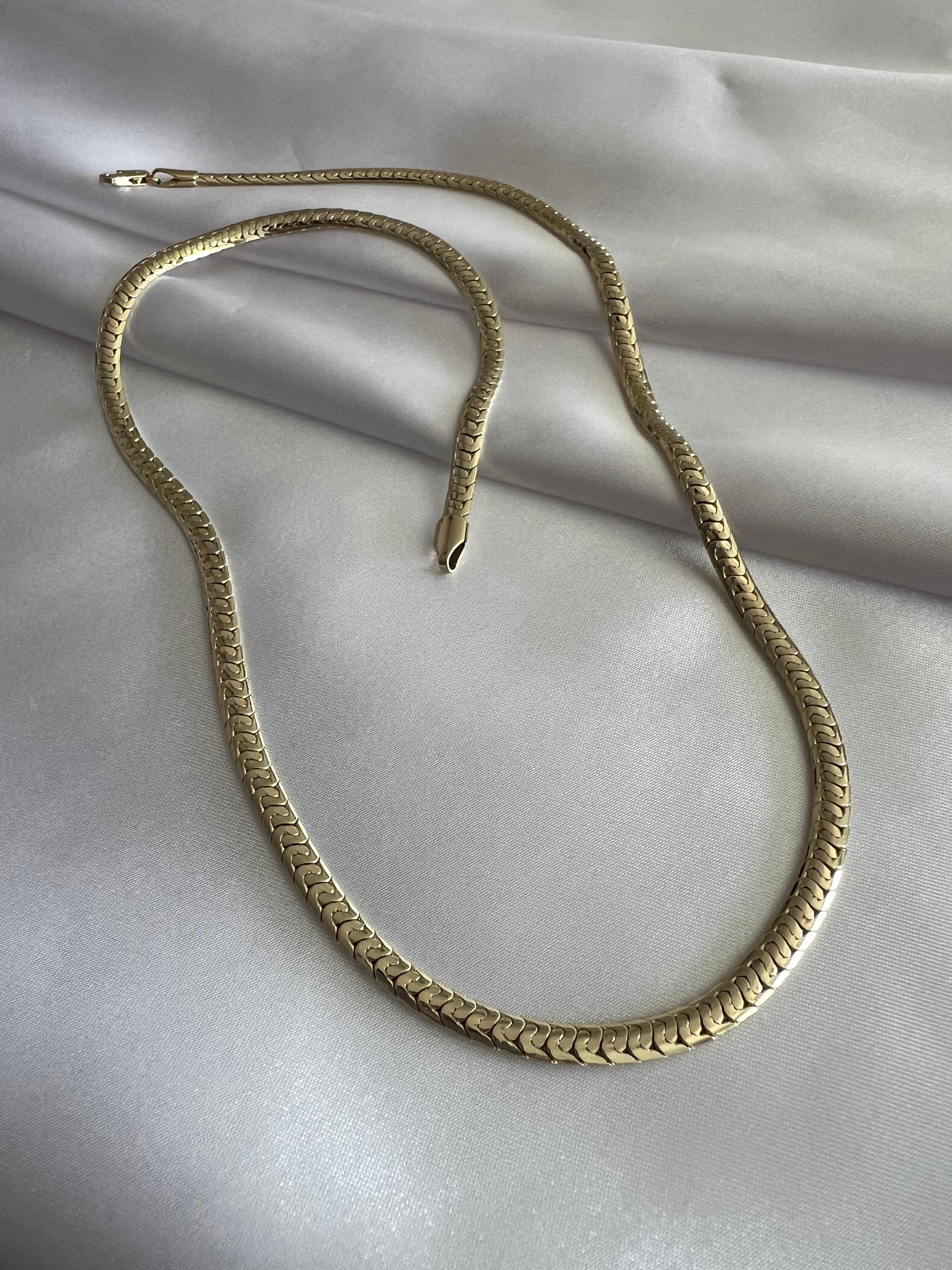 XUPING Çizgili Yassı Örme Kolye 60 cm