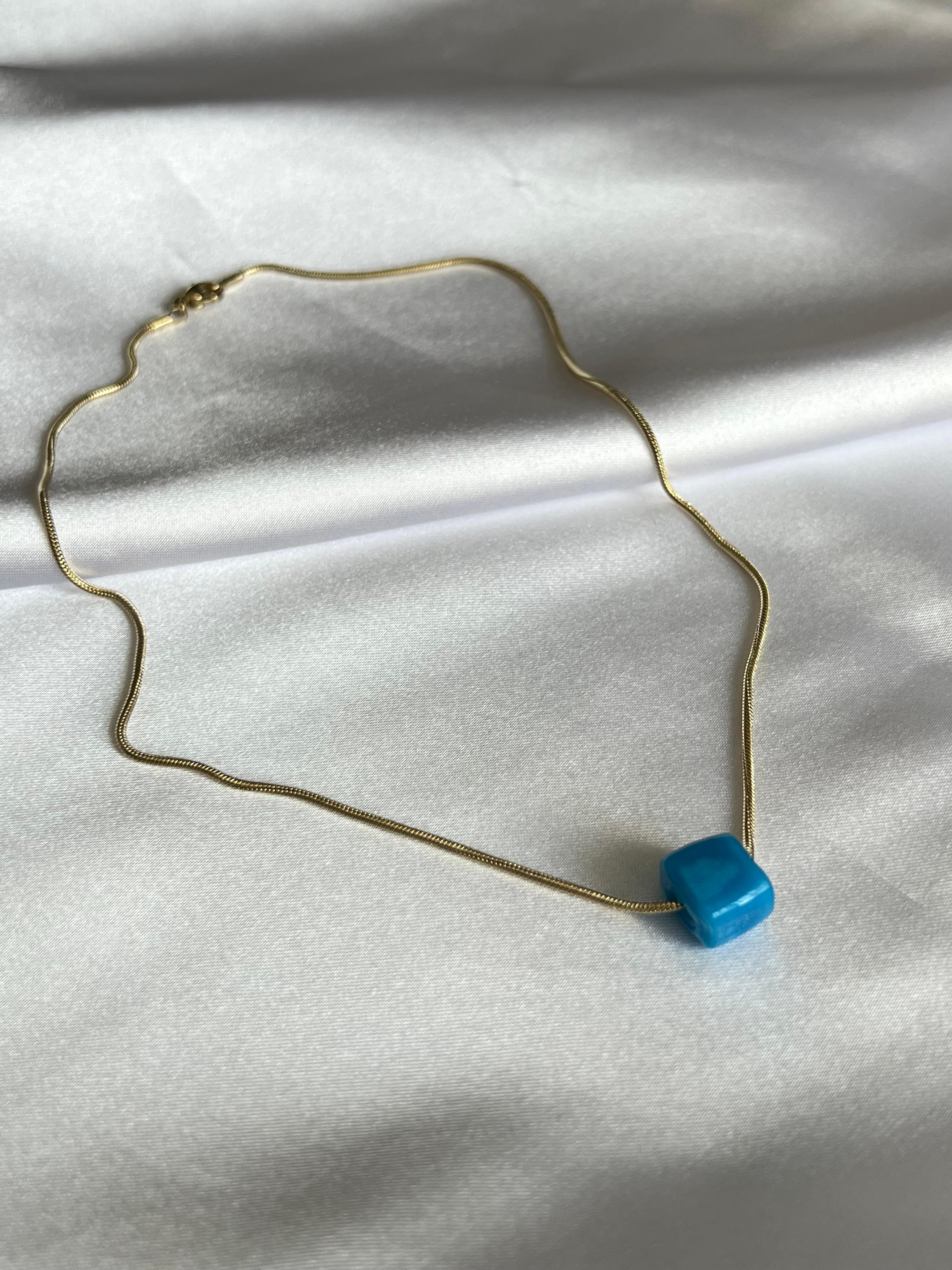 XUPING Mavi Boncuklu Kolye 45cm