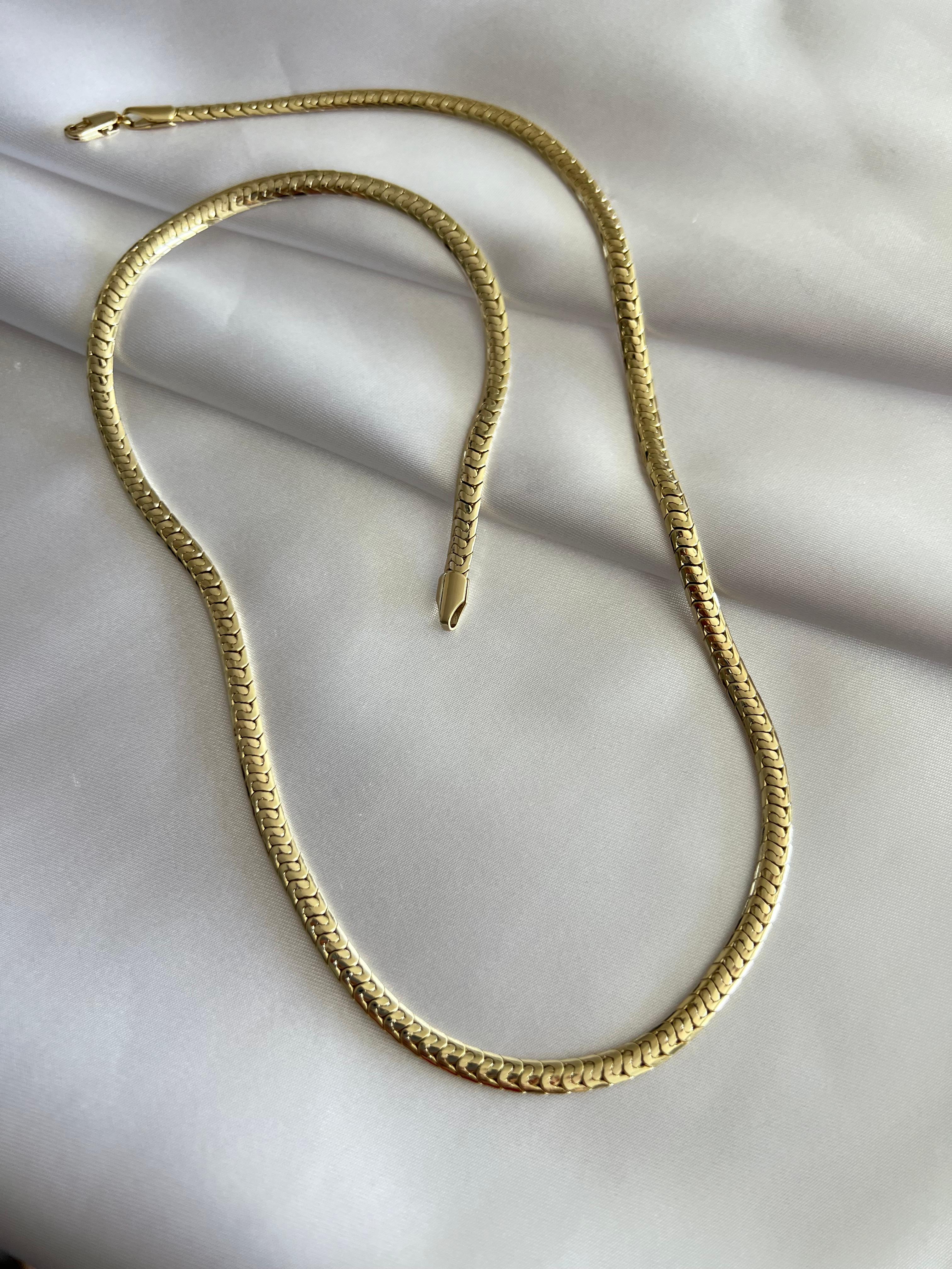 XUPING Çizgili Yassı Örme Kolye 60 cm