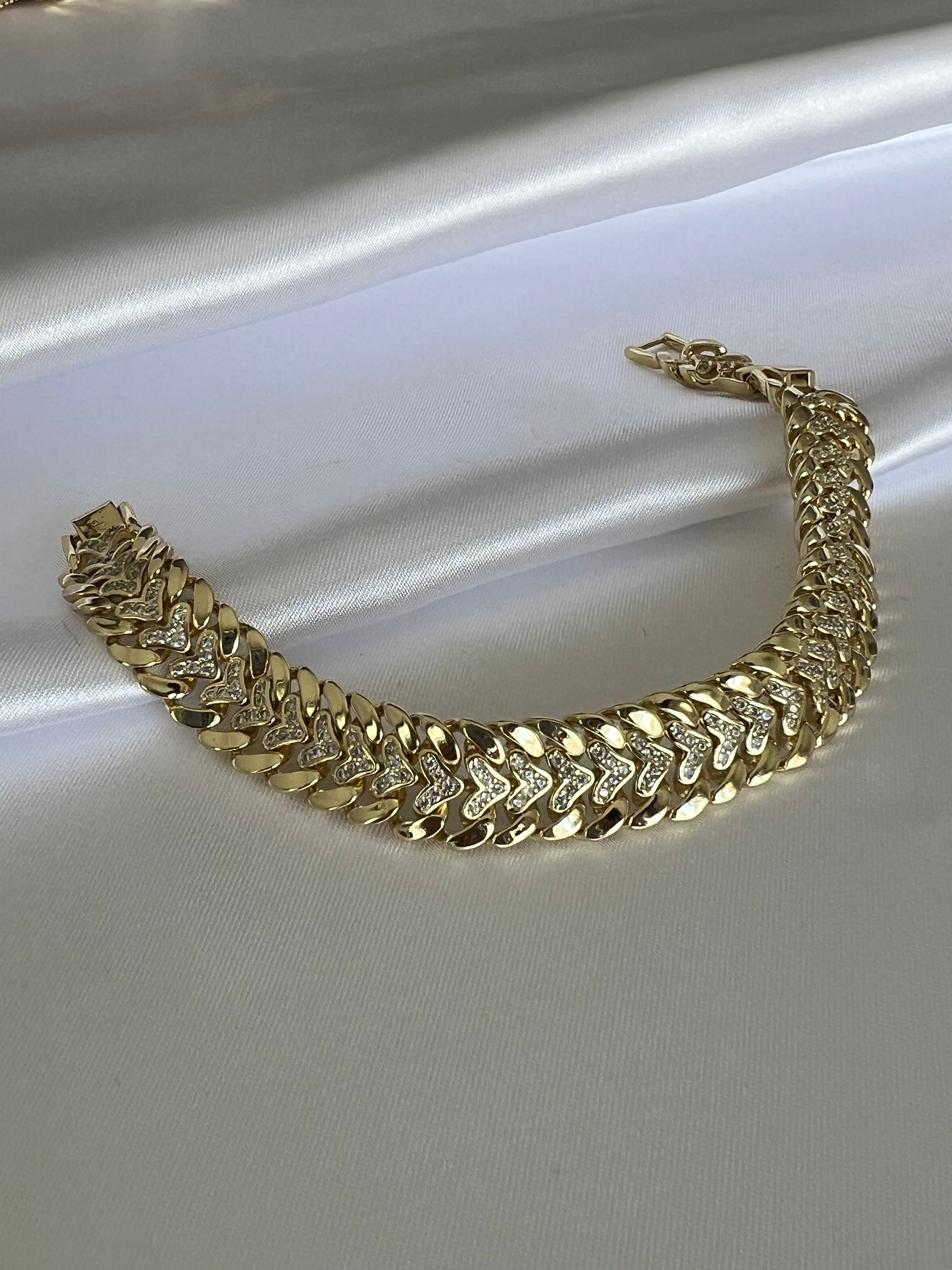 XUPING 14K (Renk) V Model Ortası Taşlı Bileklik