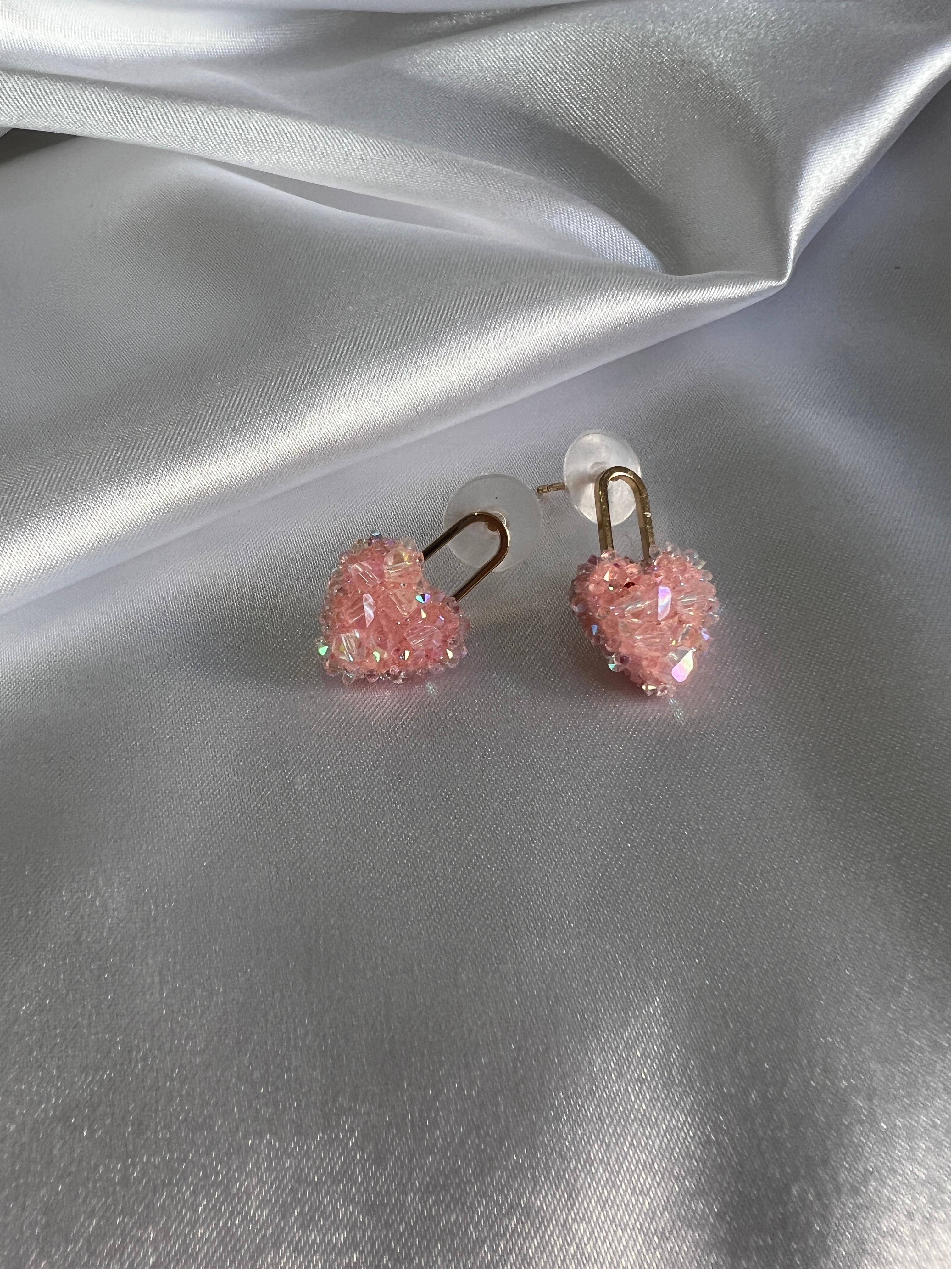 Pembe Kalp Küpe
