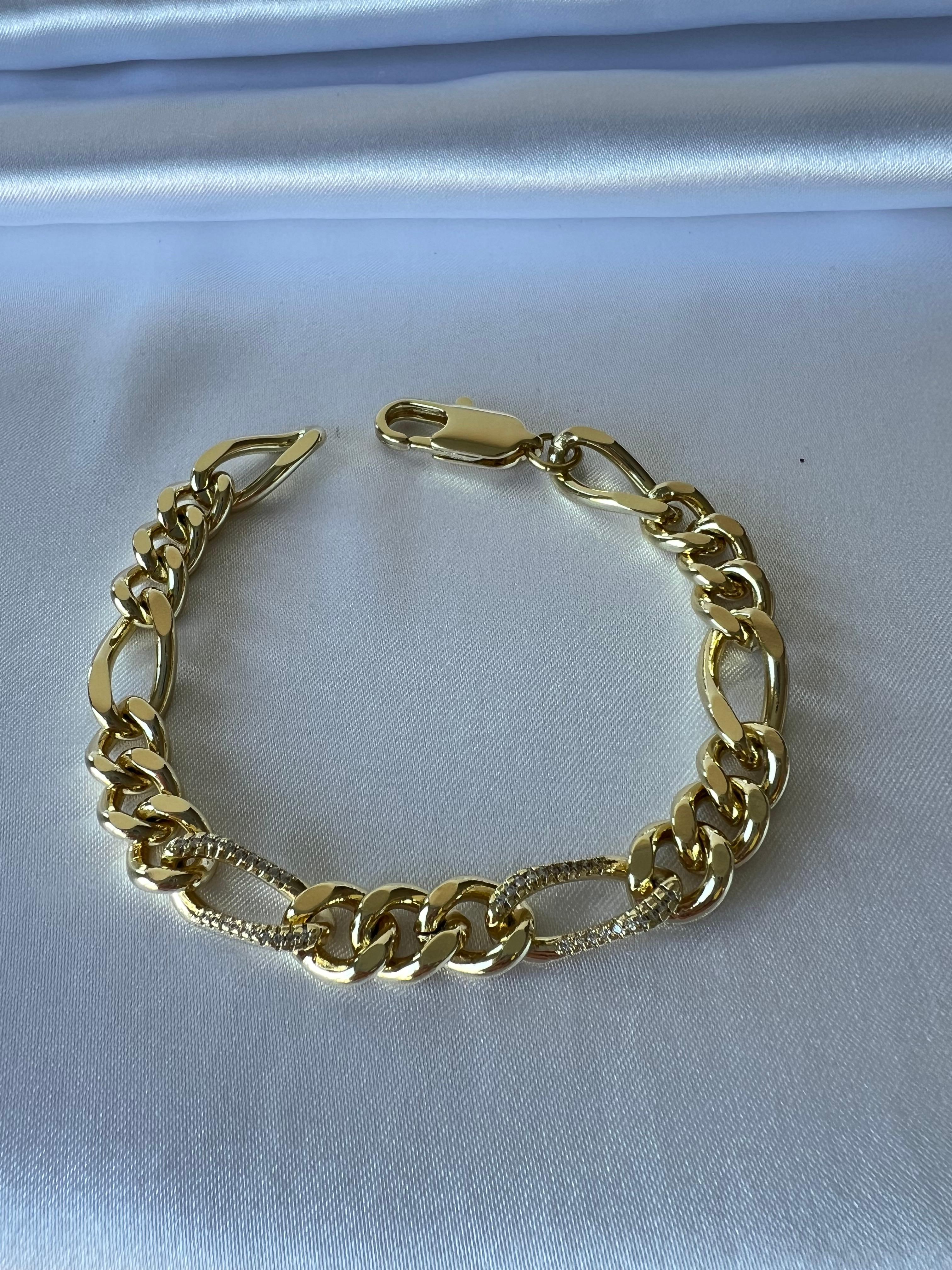 XUPING 14K (Renk) Figaro Taşlı Bileklik