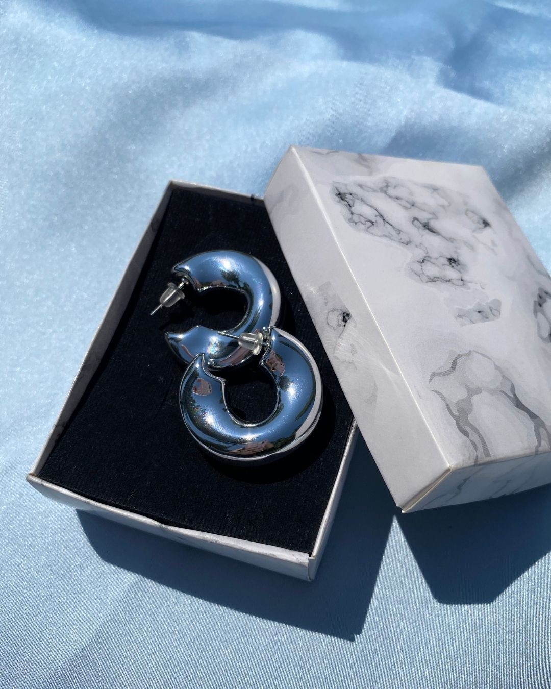 Silver Düz Model Küpe
