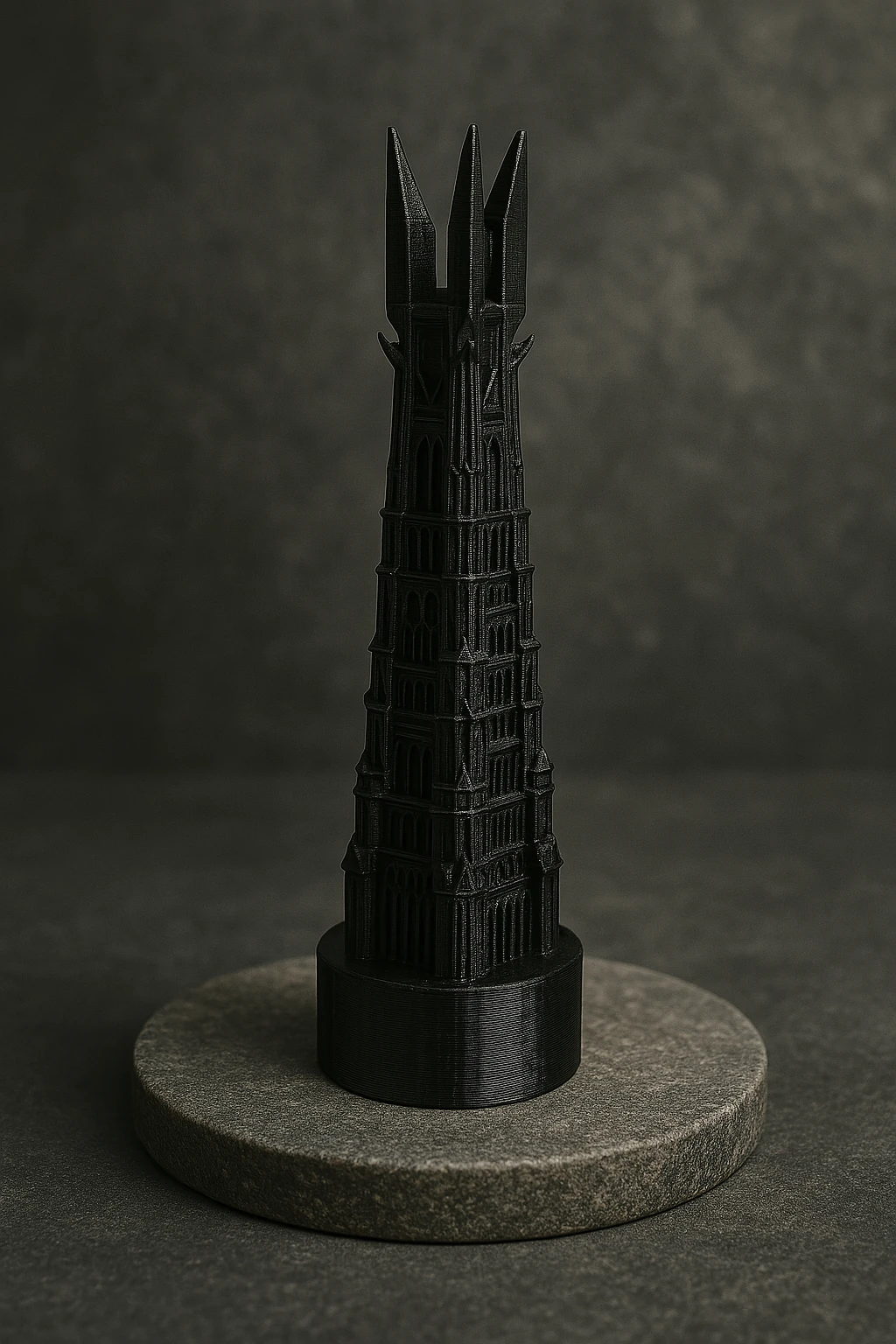 Kara Kule Figürü – Gotik Mimari Temalı Siyah Dekoratif Minyatür