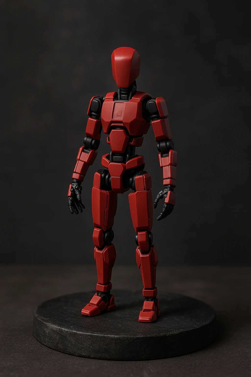 Kırmızı Siyah Eklemli Robot Figür – Koleksiyonluk Dekoratif Model