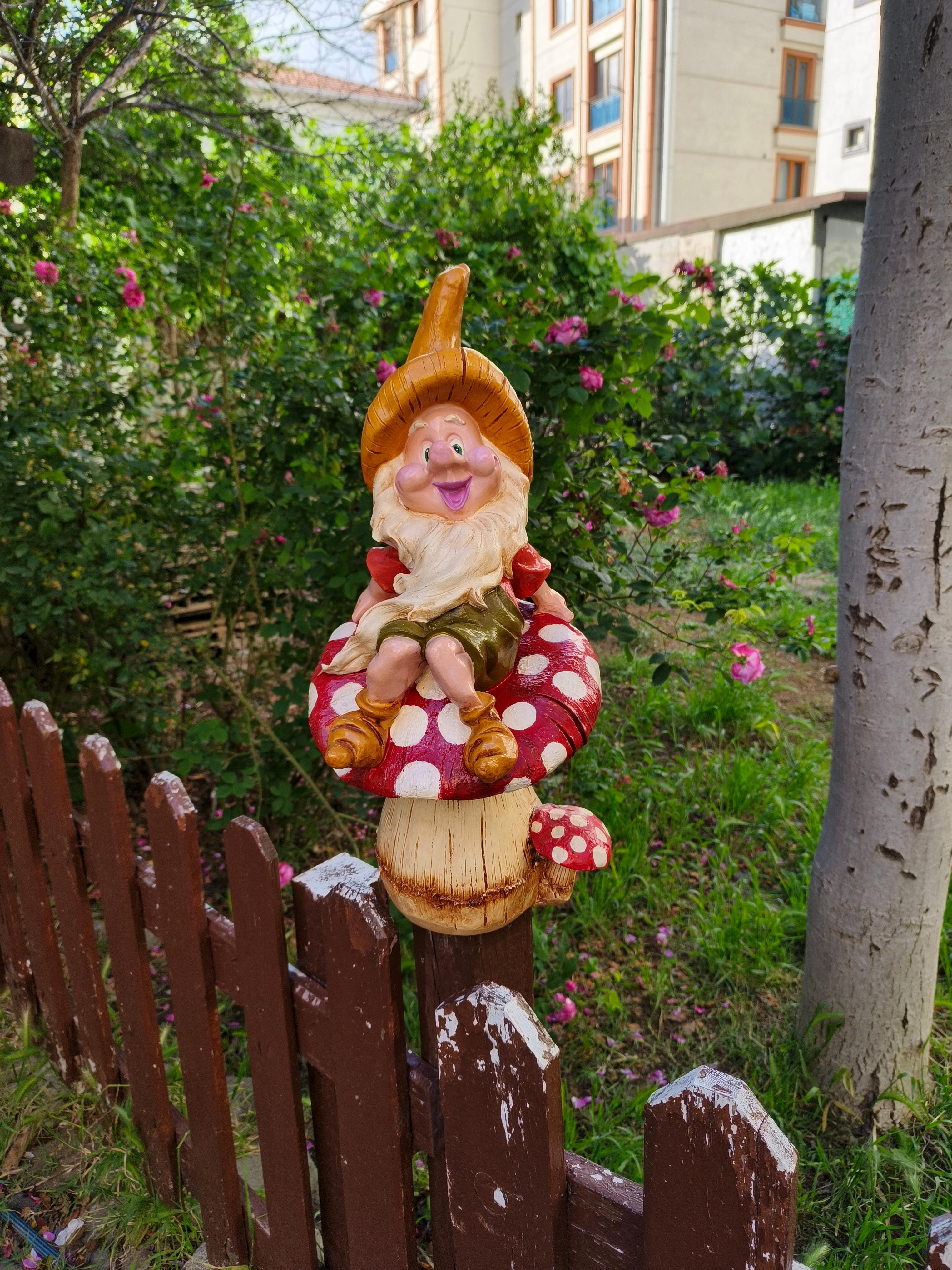 Mantar Üstünde Gülümseyen Cüce