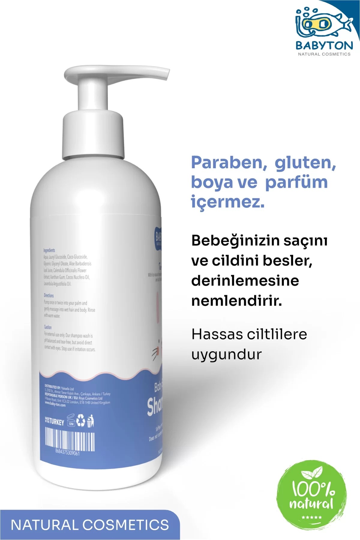 Göz Yakmayan Doğal Bebek ve Çocuk Şampuanı 400 ml