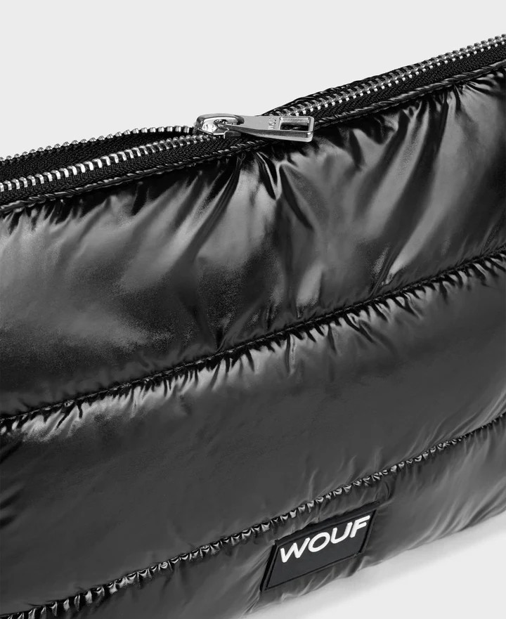 WOUF BLACK GLOSSY POUCH - ÇANTA