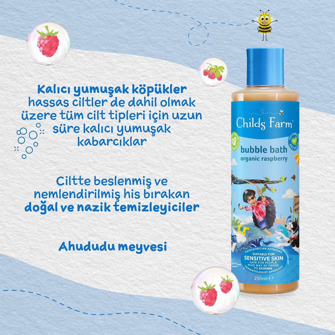 Childs Farm Organik Ahududu Özlü Banyo Köpüğü 250ml