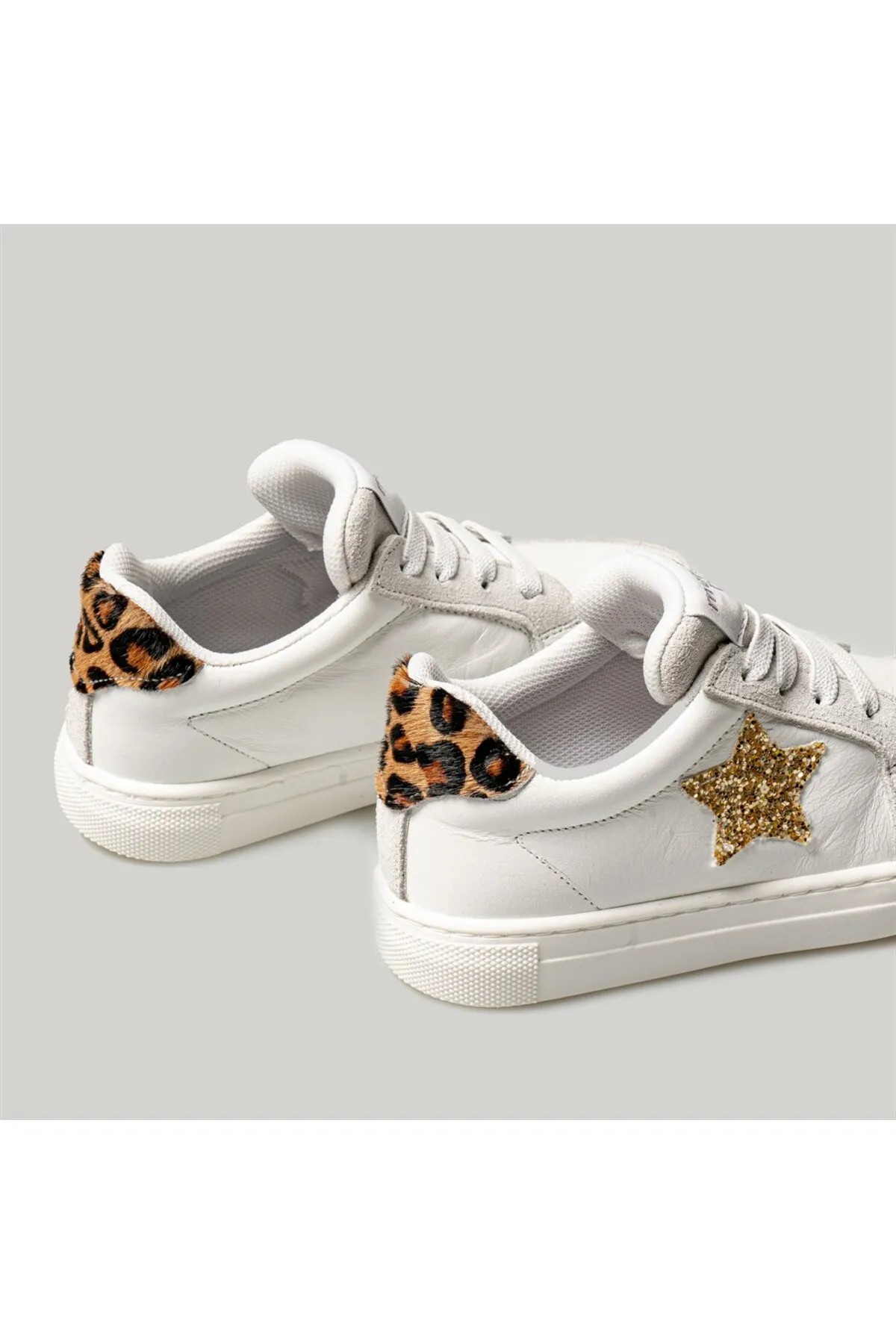 Merli&Rose Star Bebek Sneaker | Leopar - Beyaz