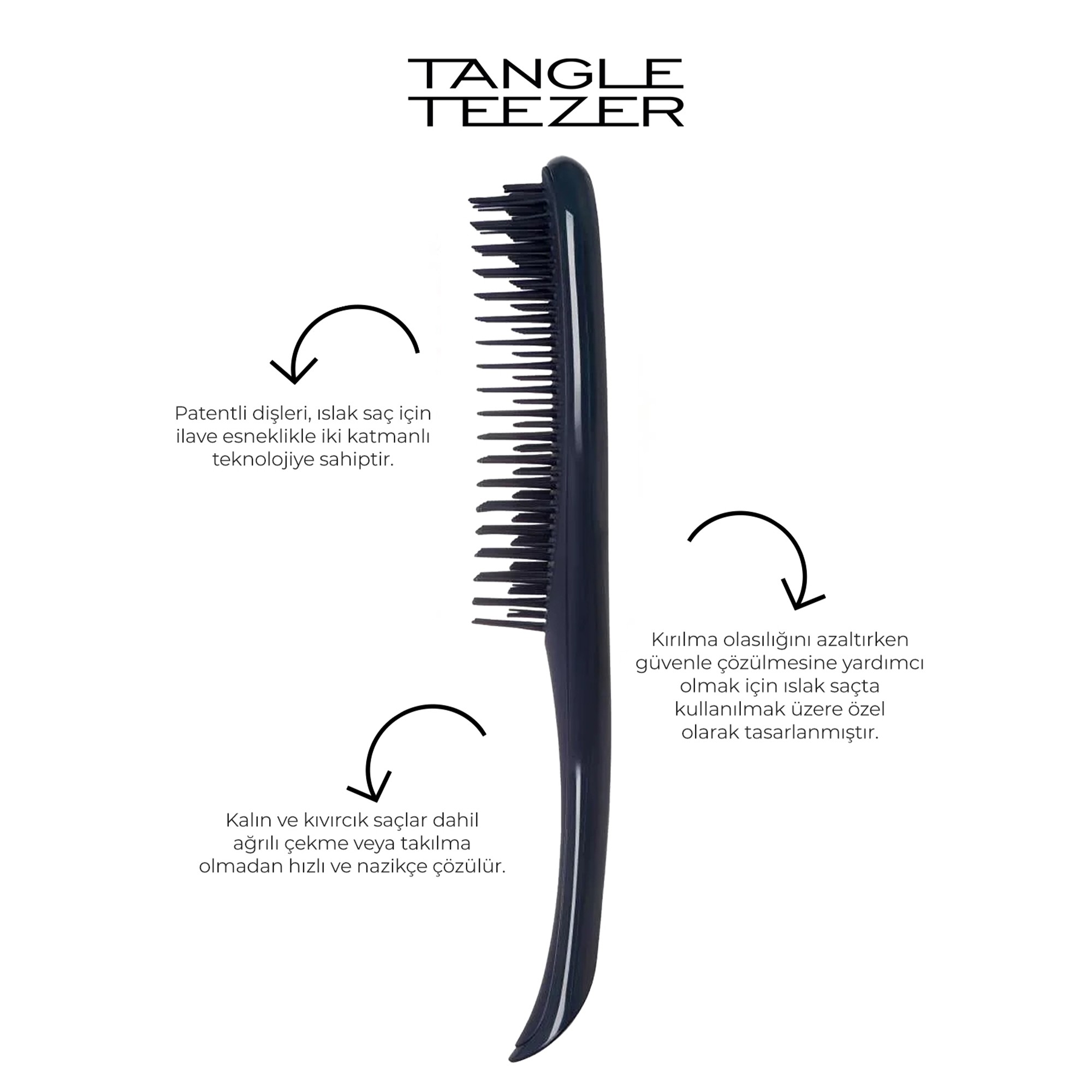 Tangle Teezer The Ultimate Wet Detangler Regular Black Saç Fırçası
