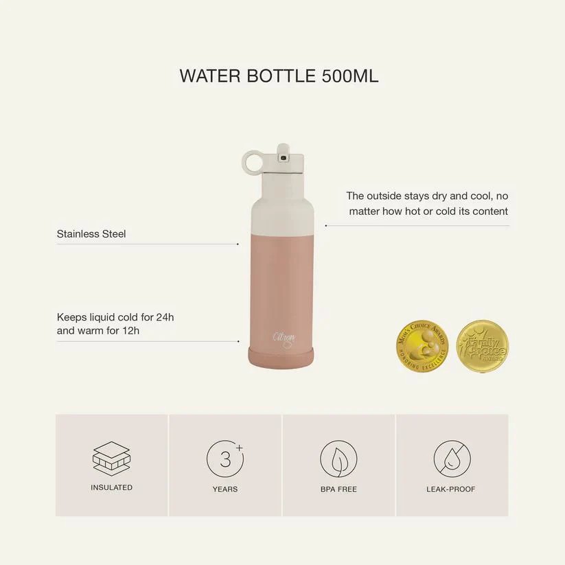 Citron 3 Katmanlı Paslanmaz Çelik Termos Seti 500 ml - Dusty Blue/Cream