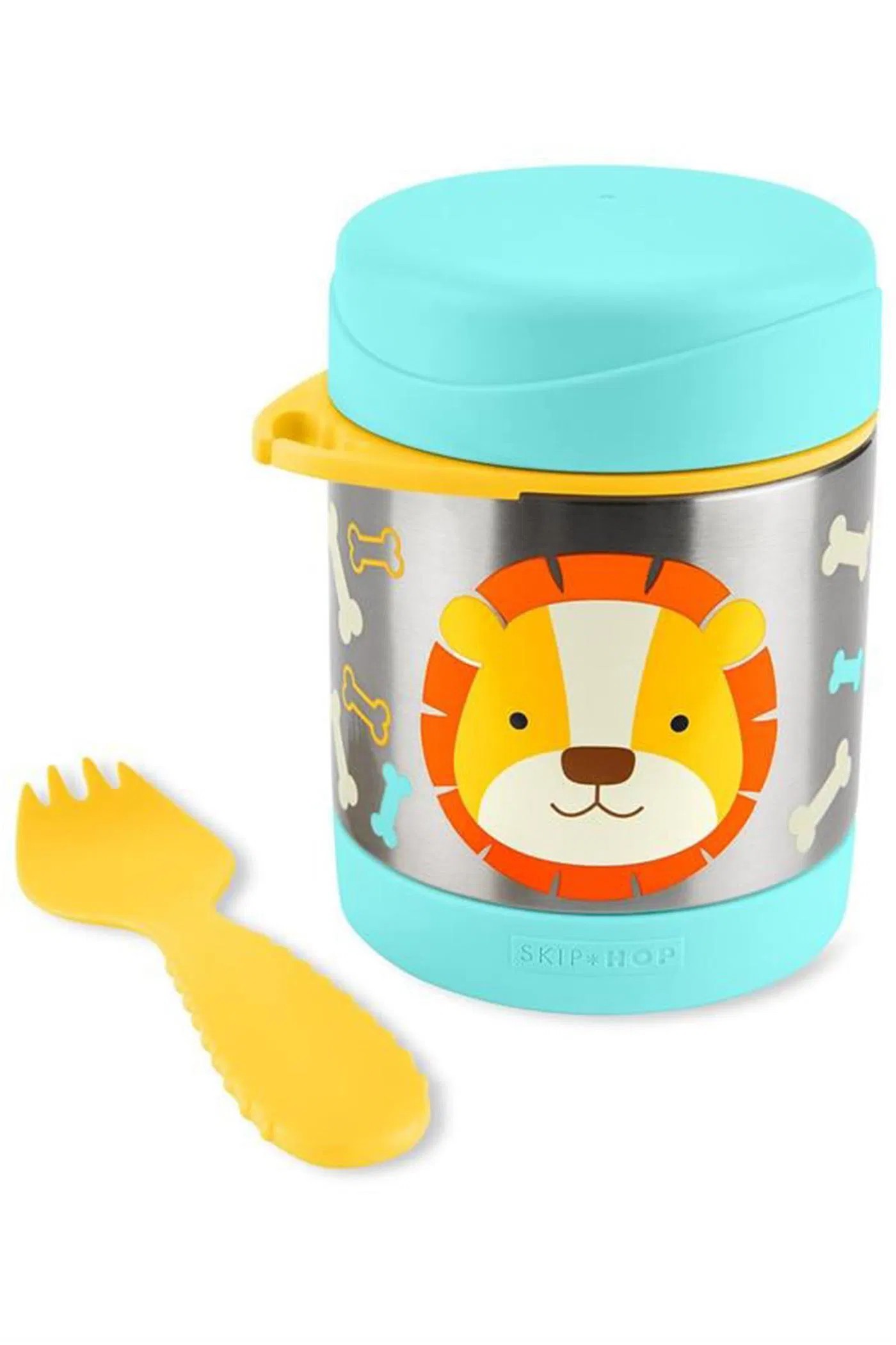 Skip Hop Paslanmaz Çelik Mama Saklama ve Taşıma Termosu Aslan 2 Parça Set