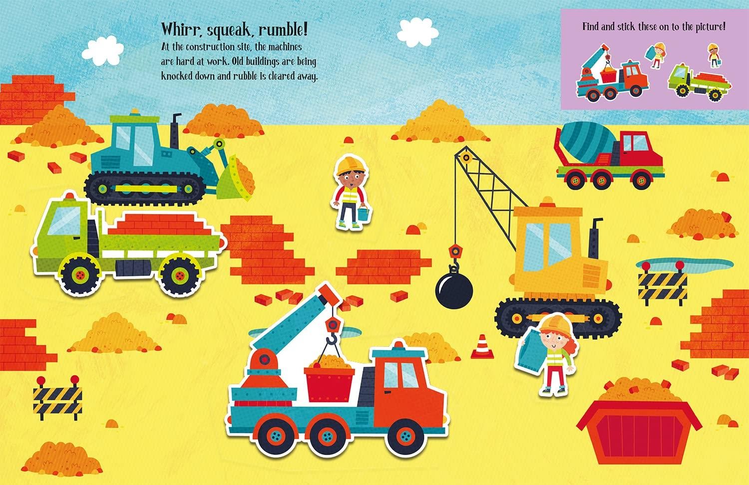 Felt Stickers - Diggers Play Scene Book