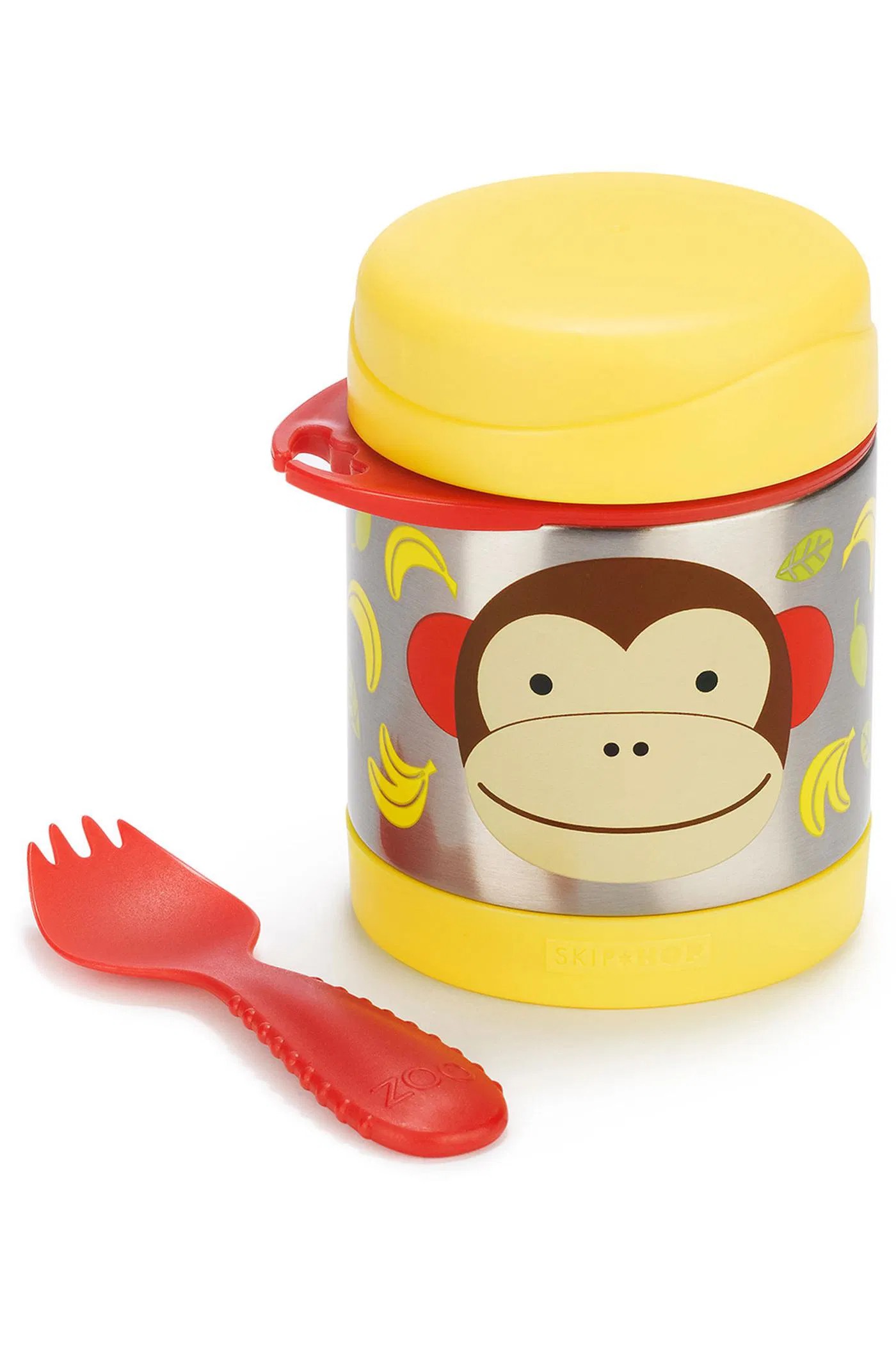 Skip Hop Paslanmaz Çelik Mama Saklama ve Taşıma Termosu Maymun 2 Parça Set