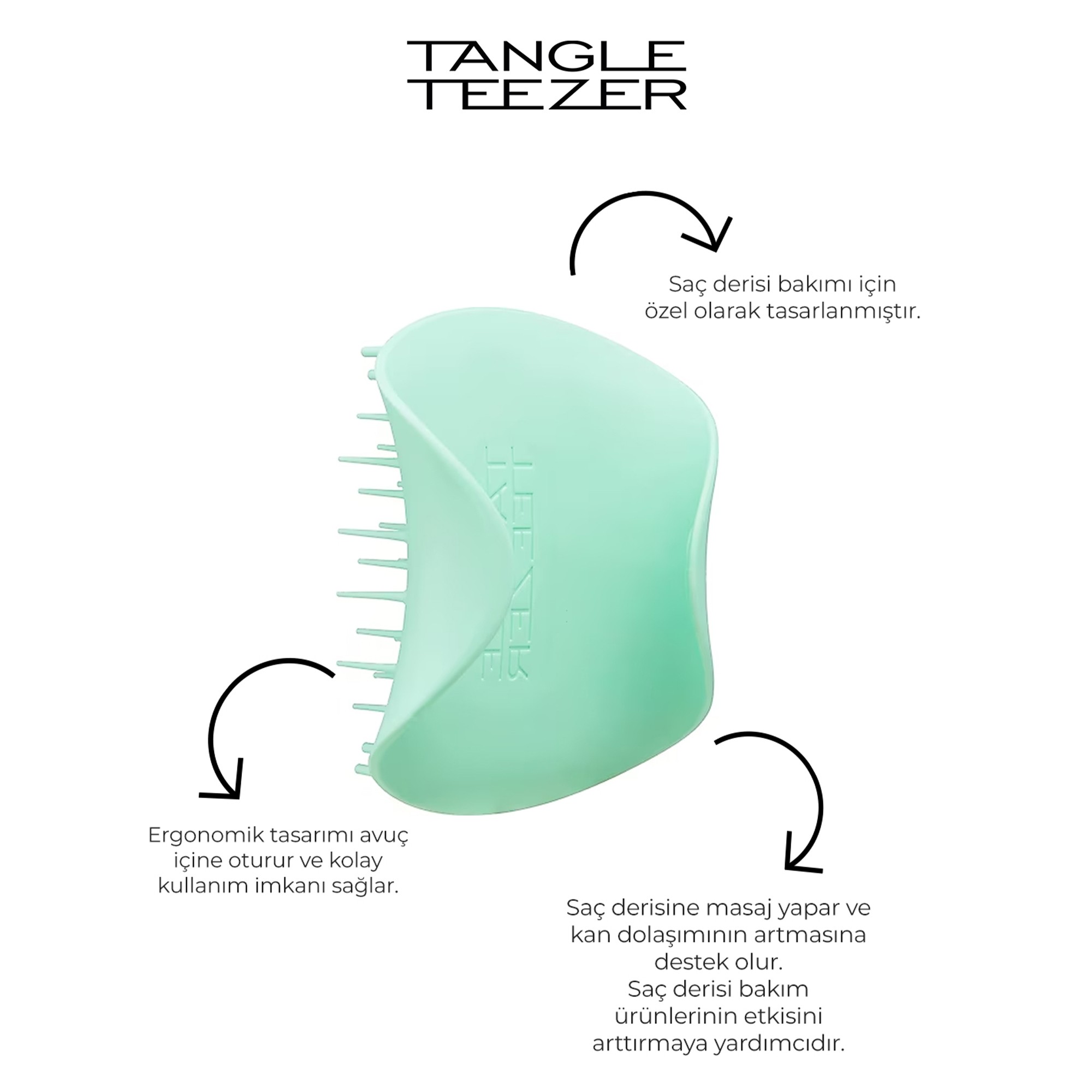 Tangle Teezer Scalp Brush Mint Green Whisper Saç Derisi Masaj Fırçası