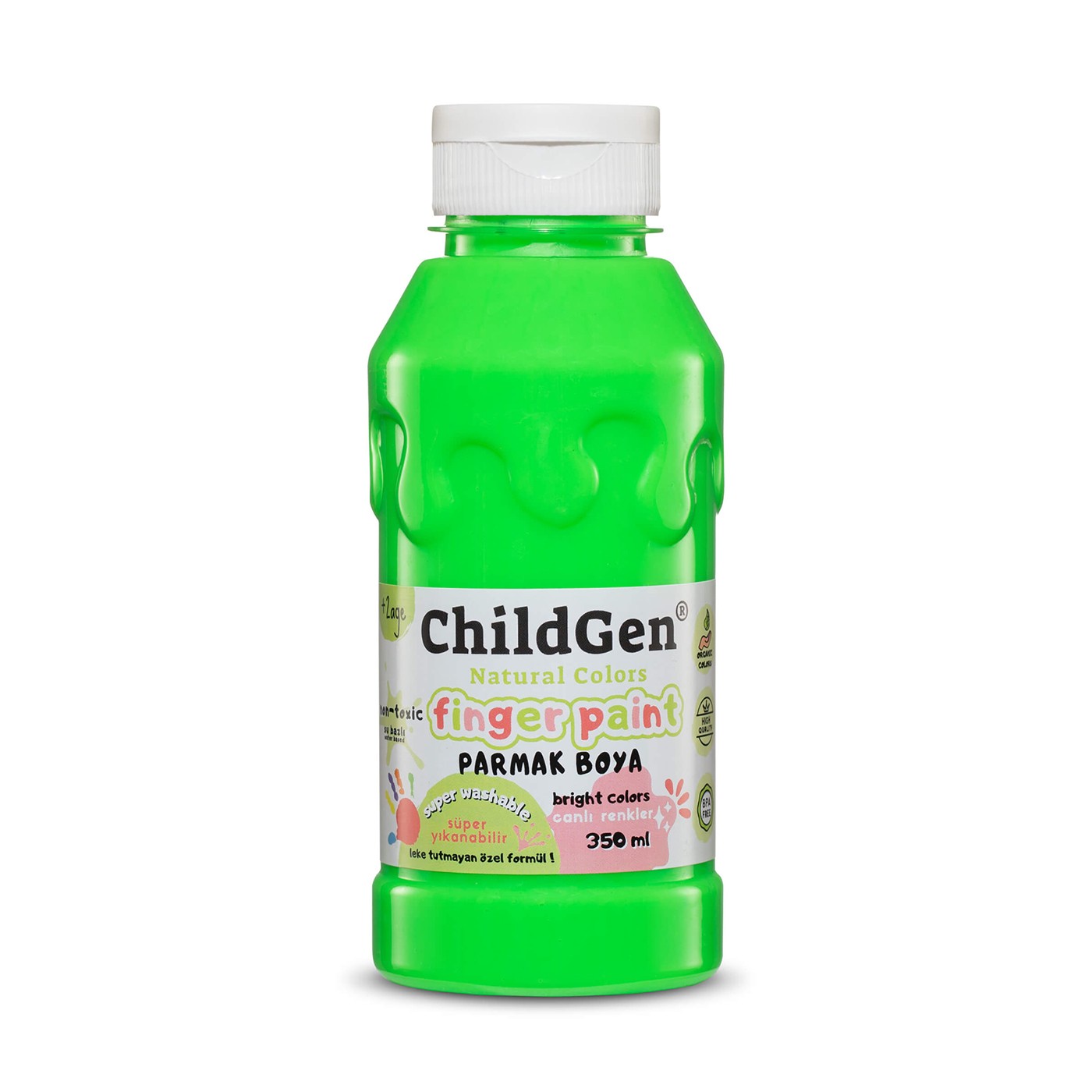 ChildGen - Süper Yıkanabilir Parmak Boya 3x350 ml şişe - NEON SET