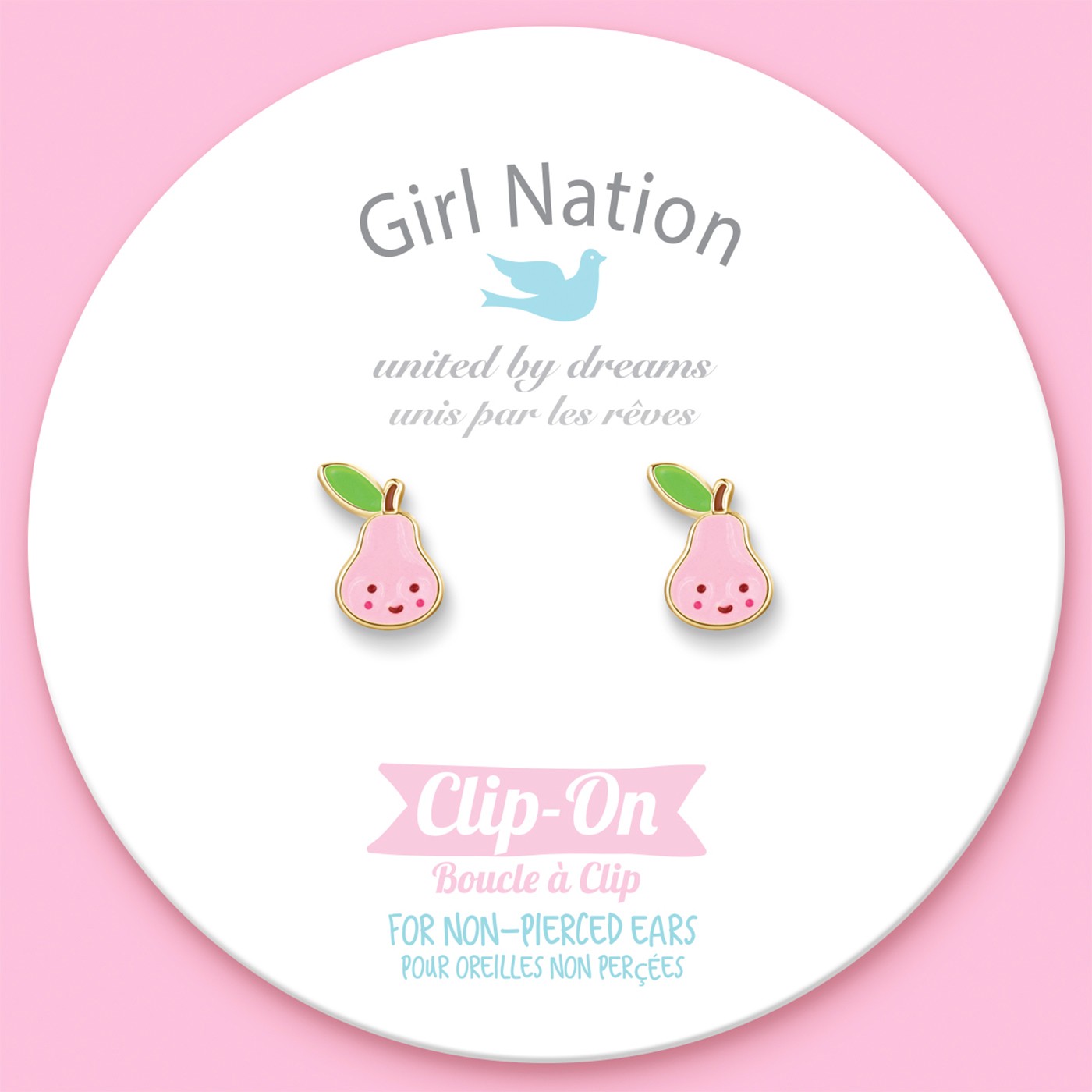 Girl Nation Klipsli Küpe - Pink Pear