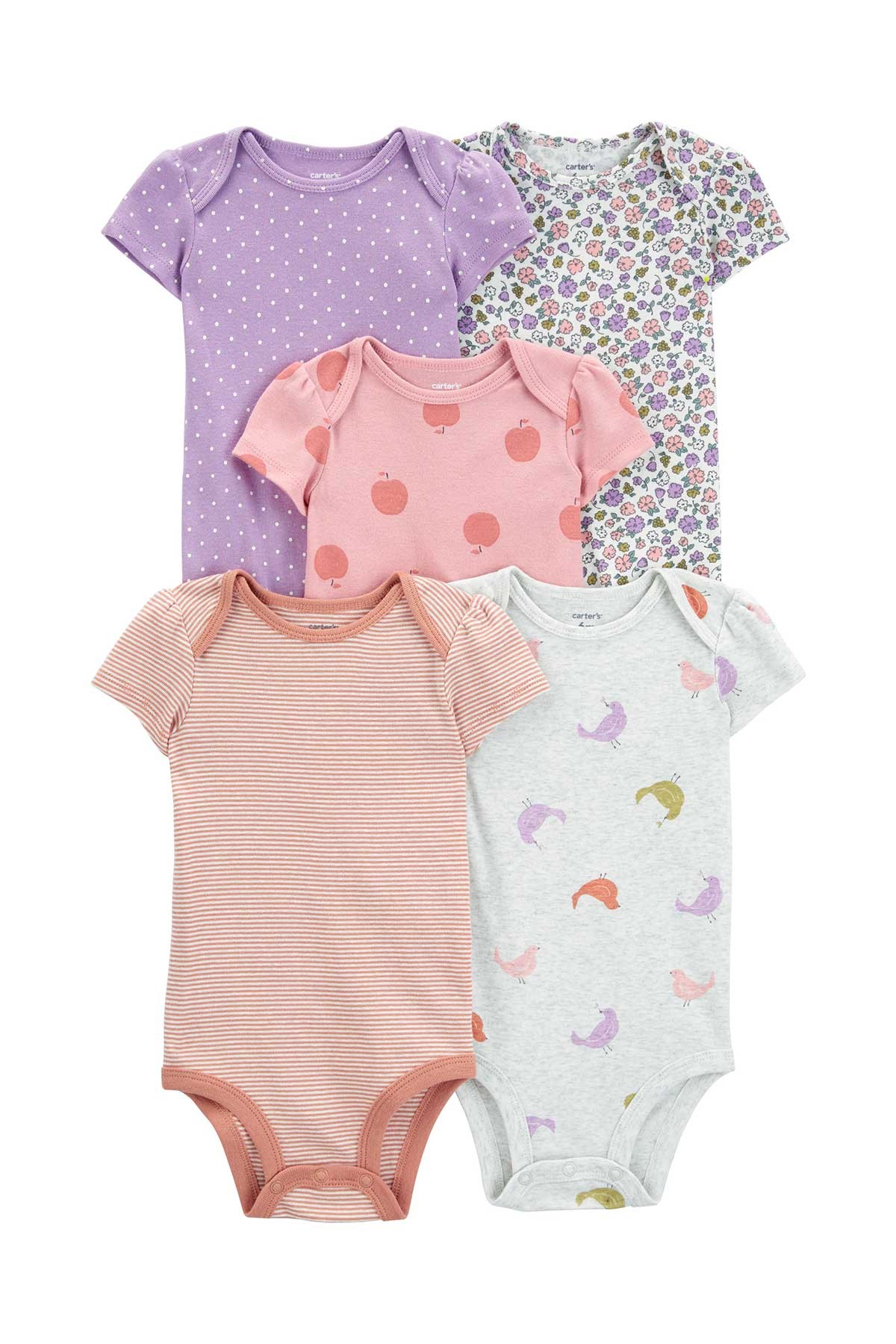 Kız Bebek Kısa Kollu Body 5'li Paket