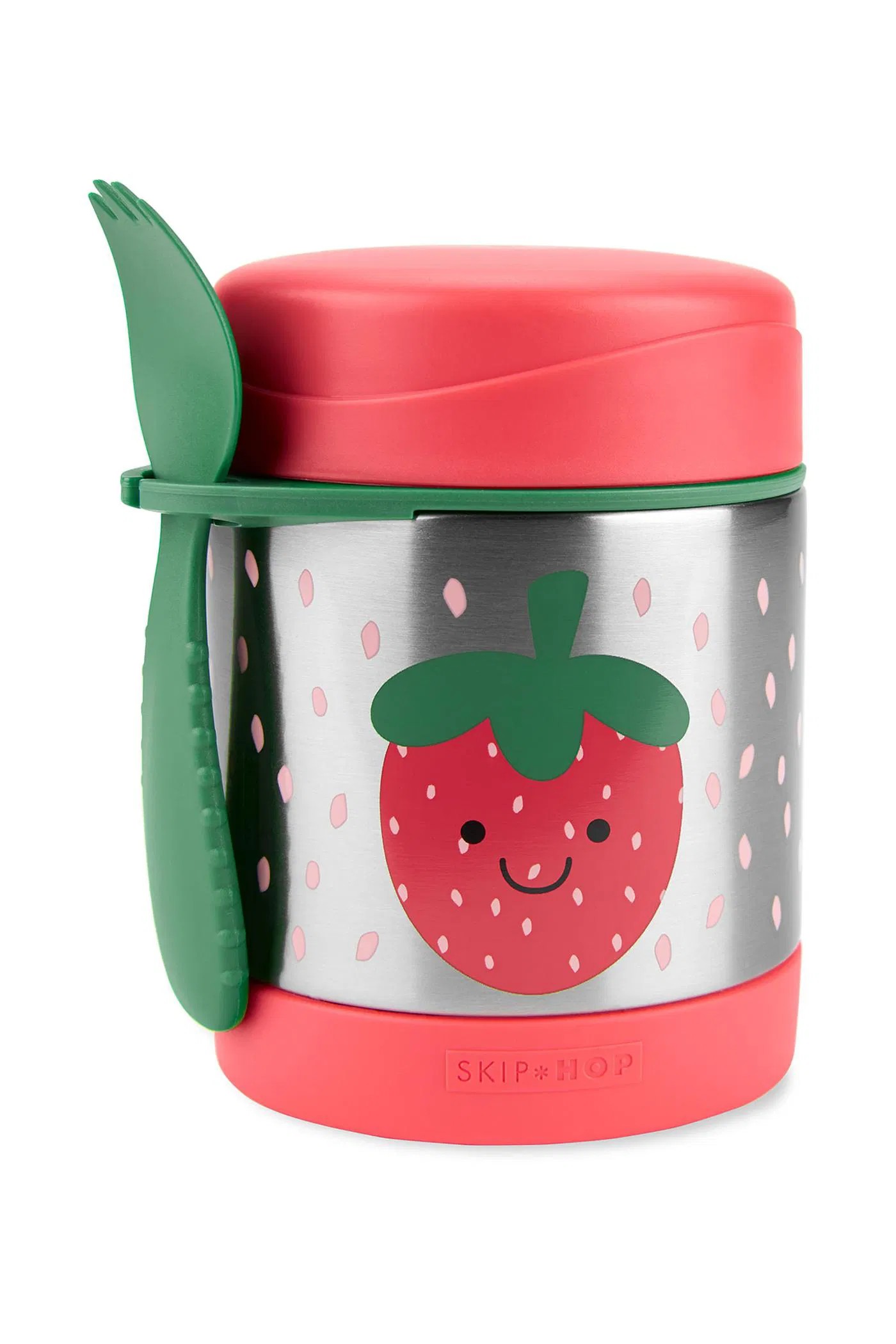 Skip Hop Paslanmaz Çelik Mama Saklama ve Taşıma Termosu Çilek 2 Parça Set