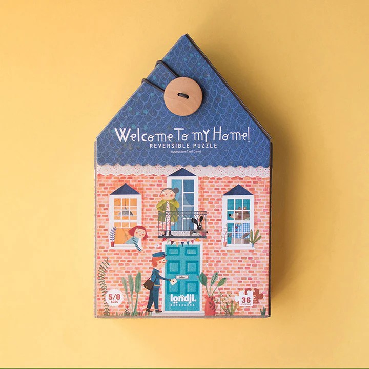 Londji Puzzle Welcome to my Home - 36 parça Çift taraflı Yapboz Evime Hoş Geldin