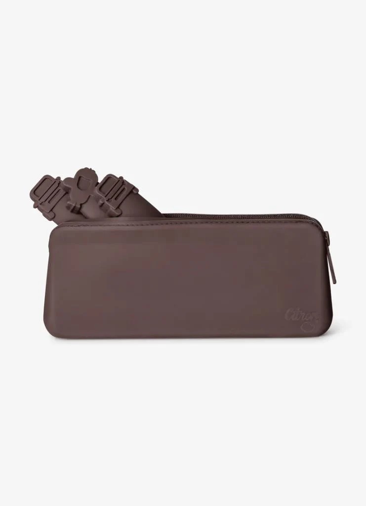 Citron Çantalı Silikon Saplı Paslanmaz Çelik Çatal Bıçak ve Kaşık Takımı - Plum 