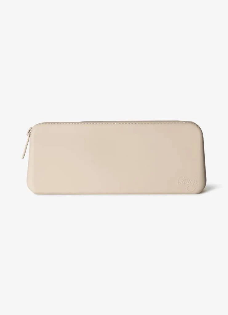 Citron Çantalı Silikon Saplı Paslanmaz Çelik Çatal Bıçak ve Kaşık Takımı - Beige 