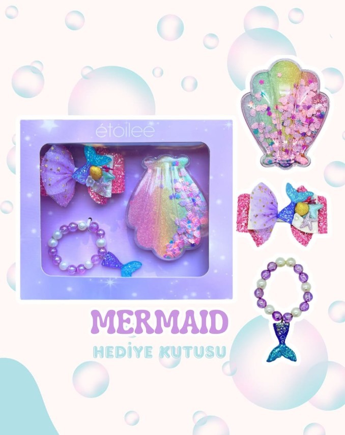 Mermaid Hediye Kutusu (Tarak-Toka-Bileklik)