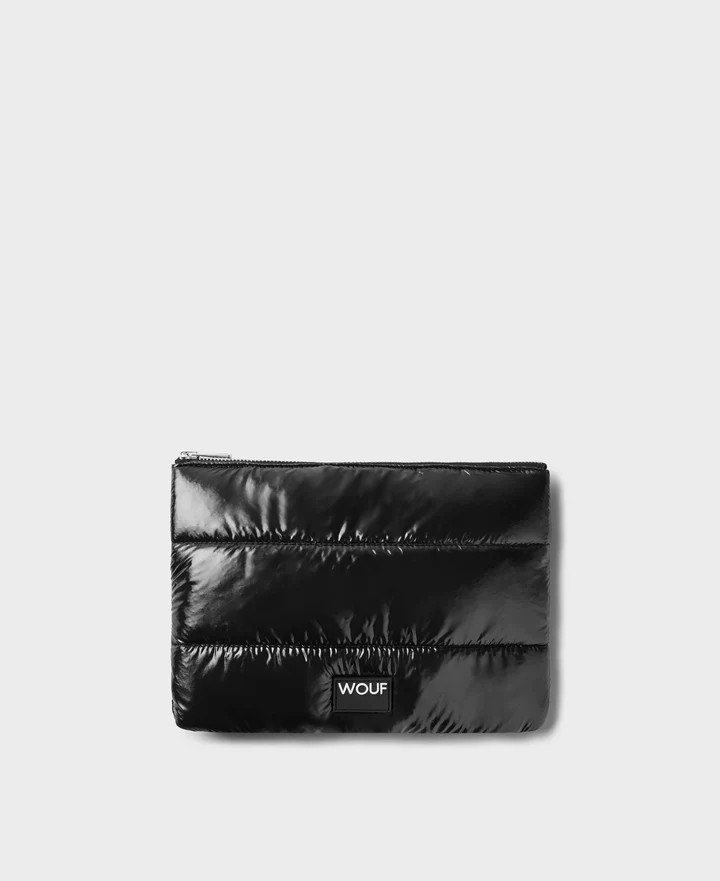 WOUF BLACK GLOSSY POUCH - ÇANTA