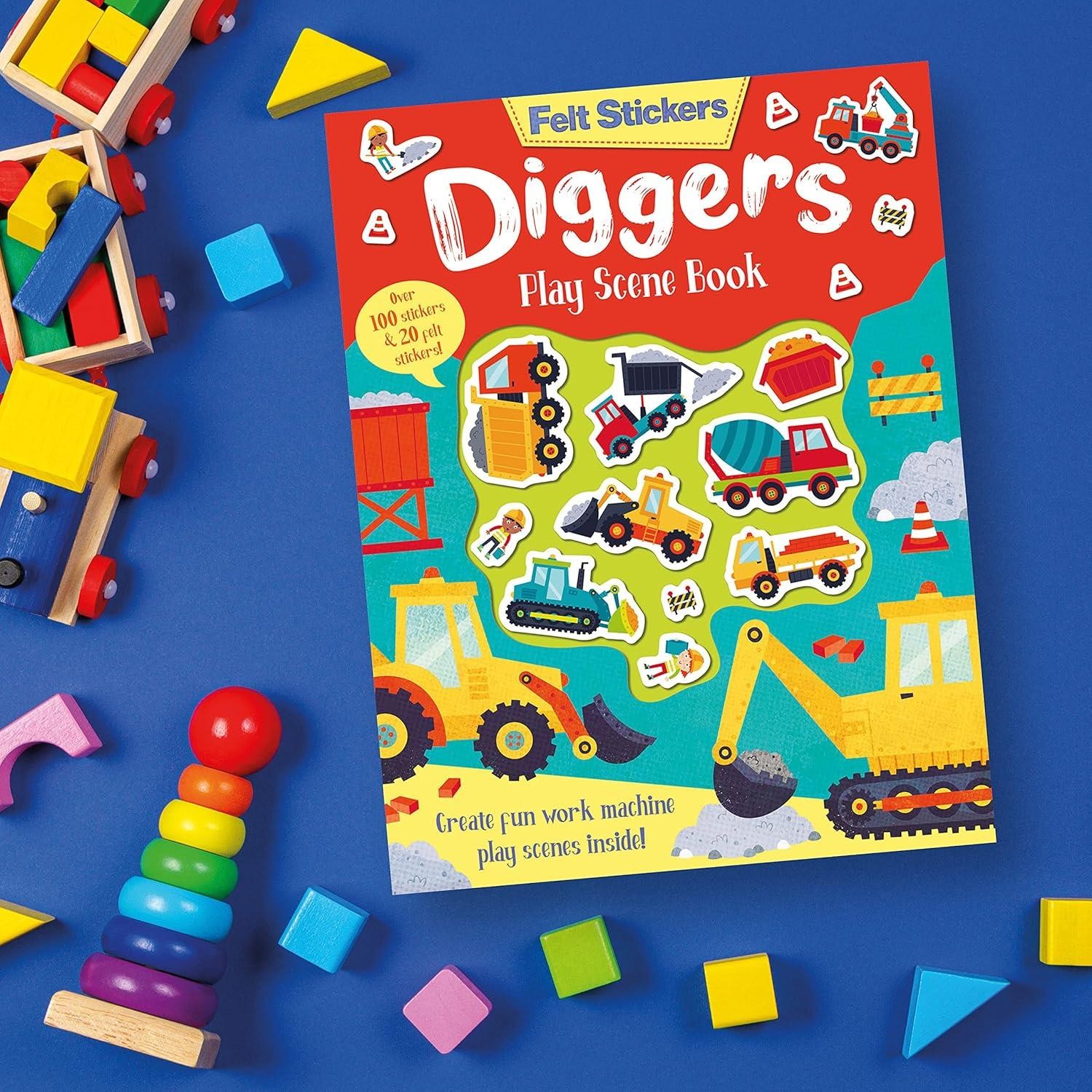 Felt Stickers - Diggers Play Scene Book