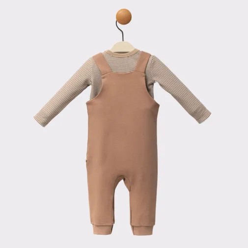 Moi Noi Unisex Kirpi Baskılı Bebek Salopet Kirpi