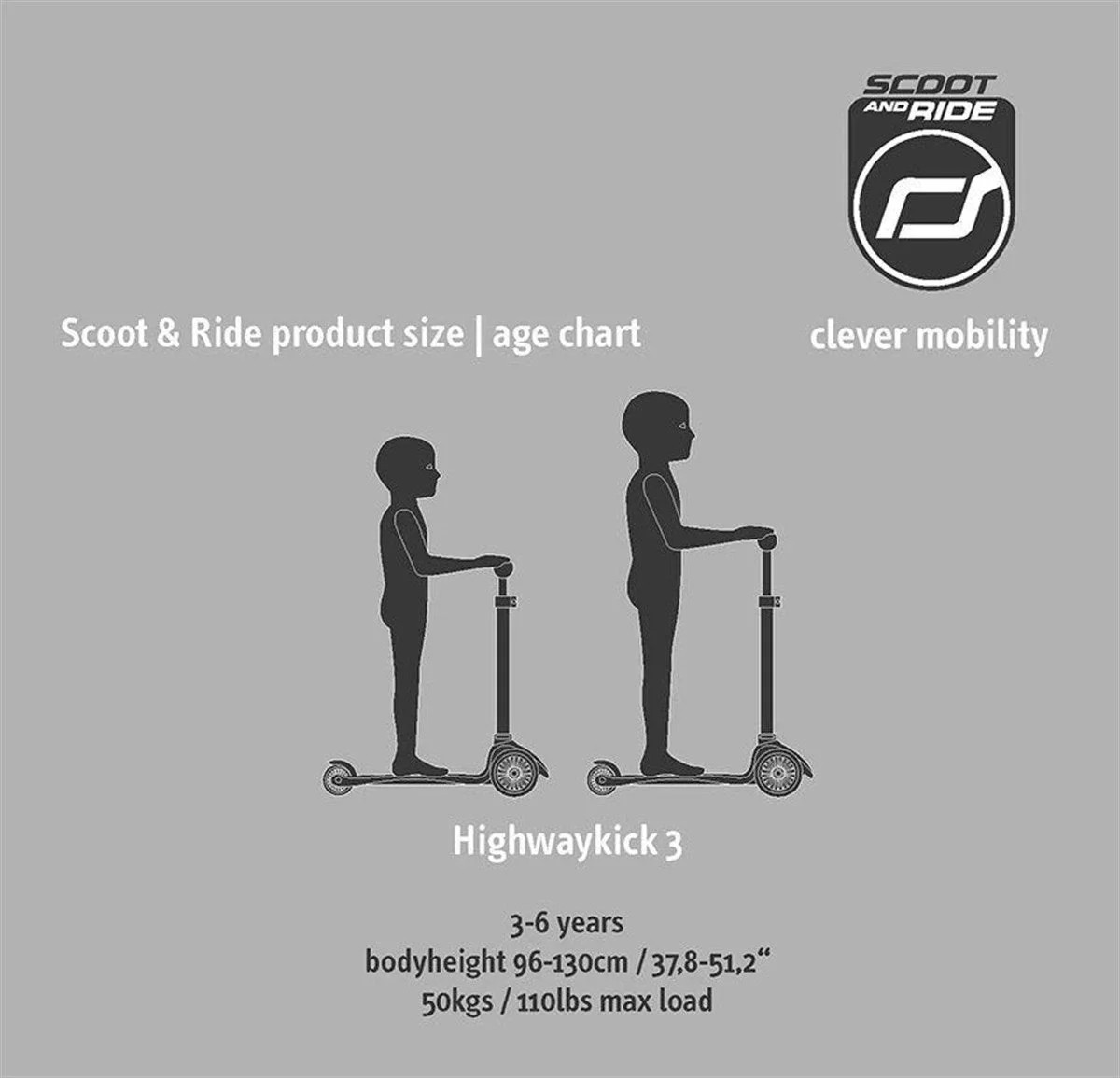 Scooter   Scoot and Ride Highwaykick 3 LED Tekerlekli Çocuk Scooter Açık Gri 170301-96344