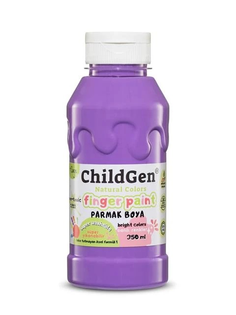 ChildGen - Süper Yıkanabilir Parmak Boya 3x350 ml şişe - SARI TURUNCU MOR
