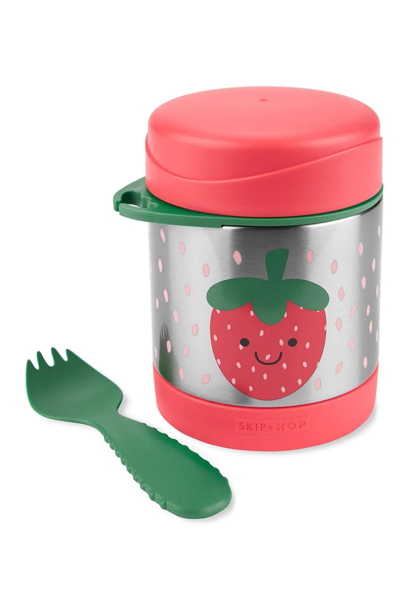 Skip Hop Paslanmaz Çelik Mama Saklama ve Taşıma Termosu Çilek 2 Parça Set