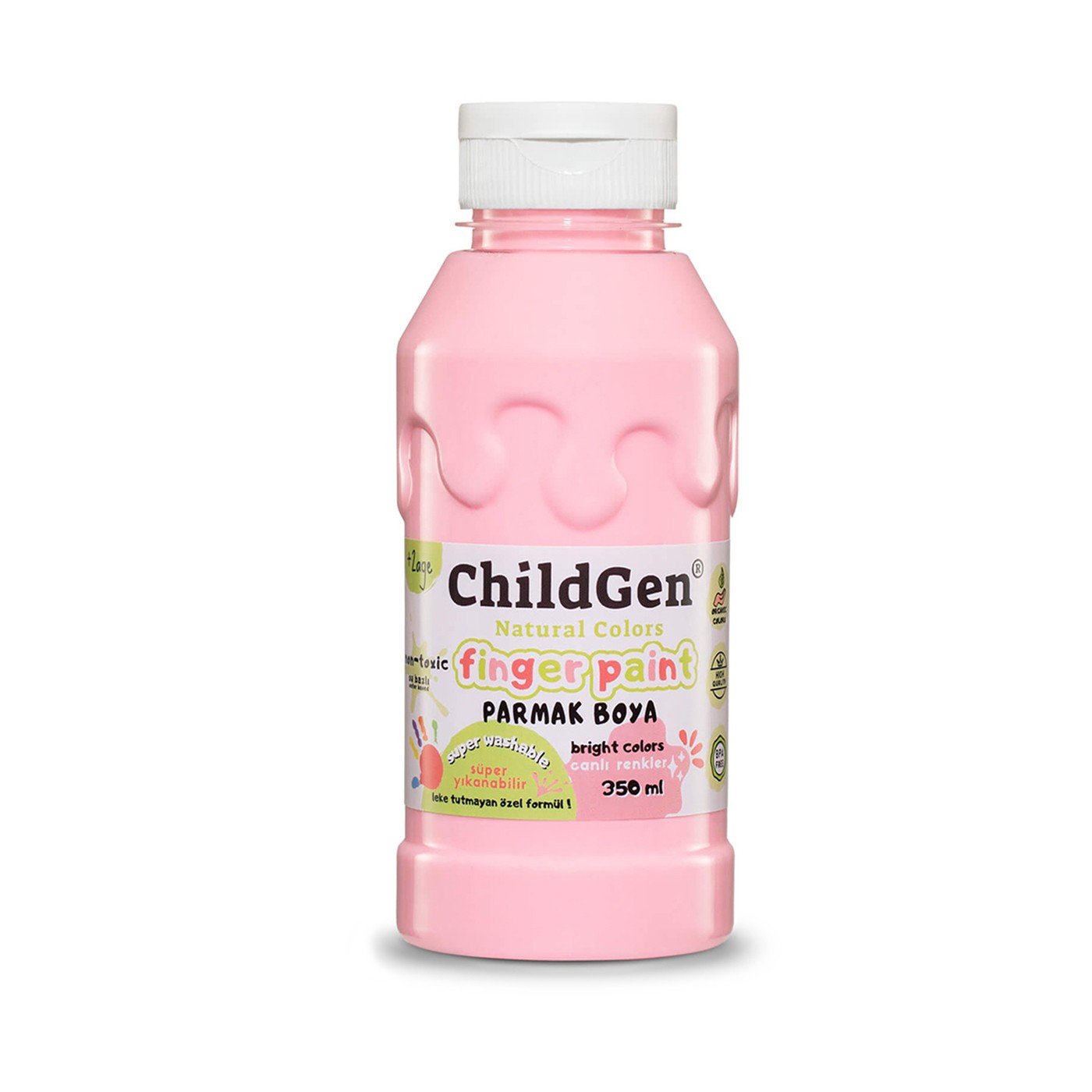 ChildGen - Süper Yıkanabilir Parmak Boya 3x350 ml şişe - PEMBE MAVİ MOR