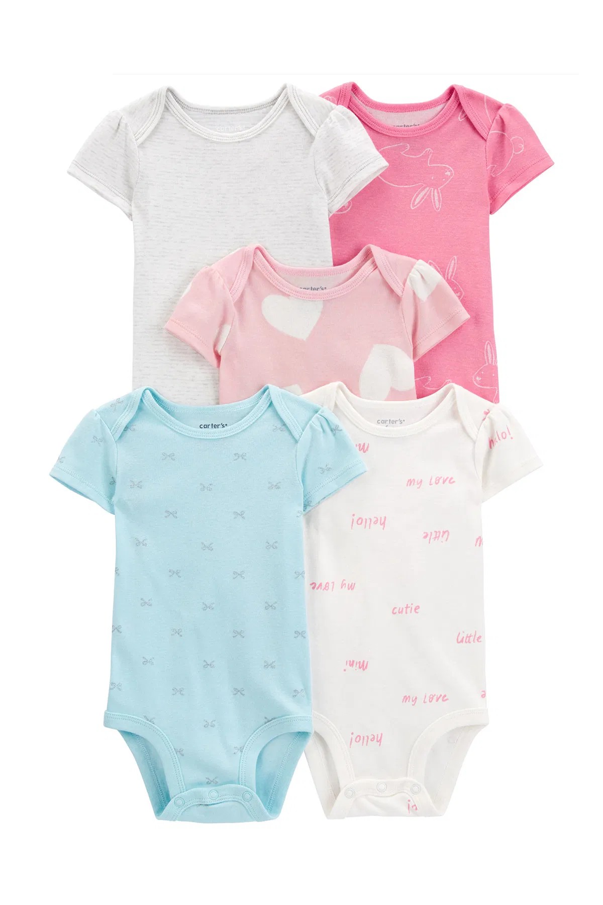 Kız Bebek Kısa Kollu Body 5'li Paket