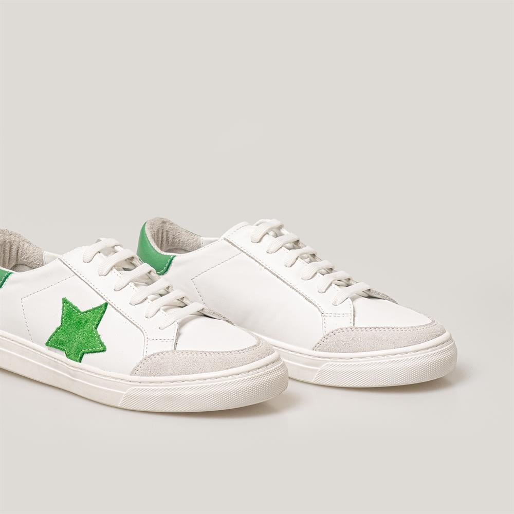 Merli&Rose Star Kadın Sneaker | Beyaz-Yeşil