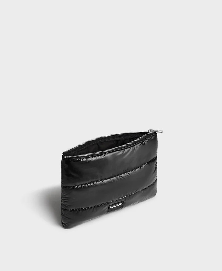 WOUF BLACK GLOSSY POUCH - ÇANTA