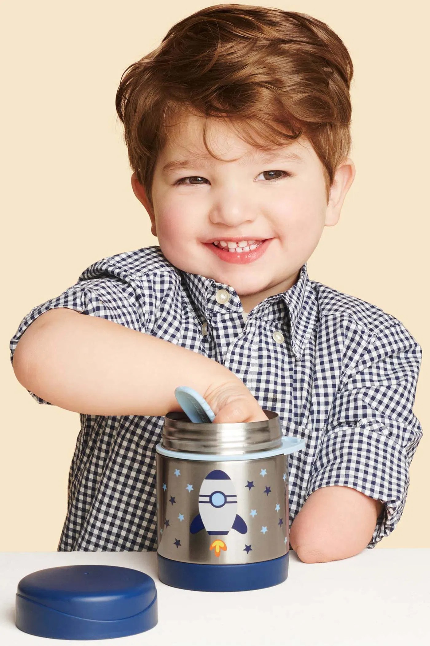 Skip Hop Paslanmaz Çelik Mama Saklama ve Taşıma Termosu Roket 2 Parça Set