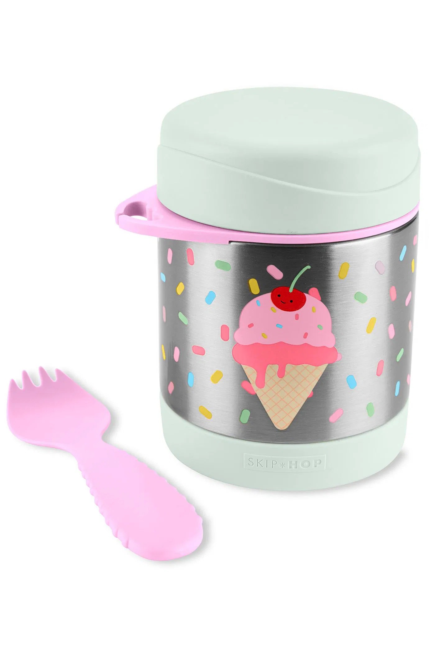 Skip Hop Paslanmaz Çelik Mama Saklama ve Taşıma Termosu Dındurma 2 Parça Set