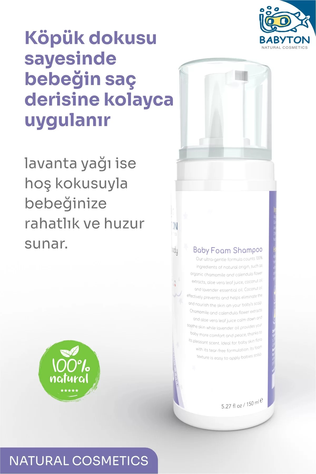 Yenidoğan Konak Önleyici Doğal ve Organik Köpük Şampuan 150 ml