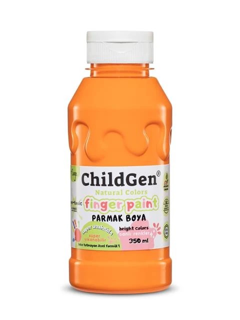 ChildGen - Süper Yıkanabilir Parmak Boya 3x350 ml şişe - SARI TURUNCU MOR