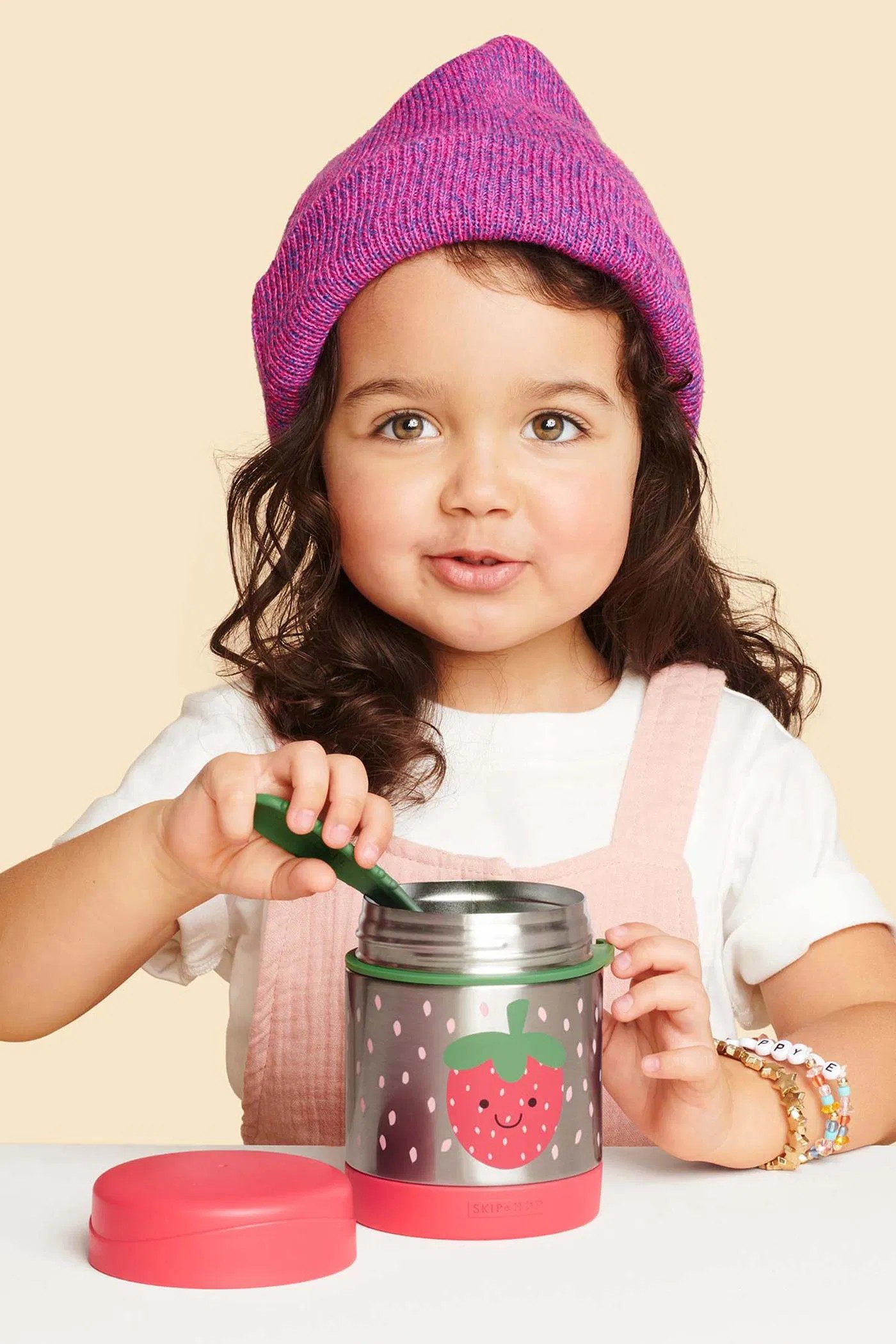 Skip Hop Paslanmaz Çelik Mama Saklama ve Taşıma Termosu Çilek 2 Parça Set