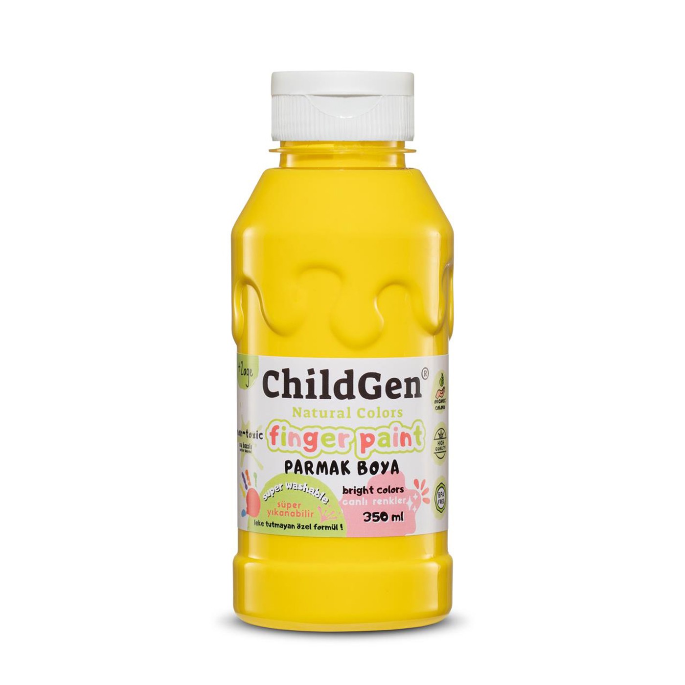 ChildGen - Süper Yıkanabilir Parmak Boya 3x350 ml şişe - PASTEL SET