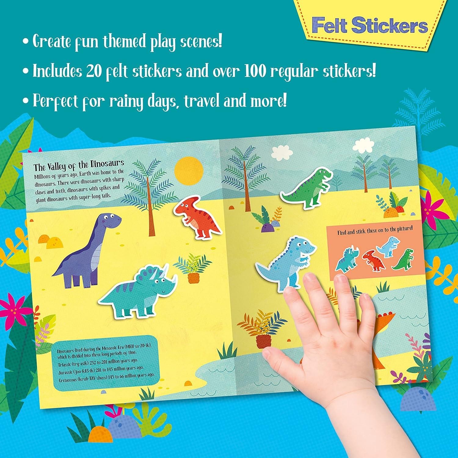 Felt Stickers - Dinosaurs Play Scene Book