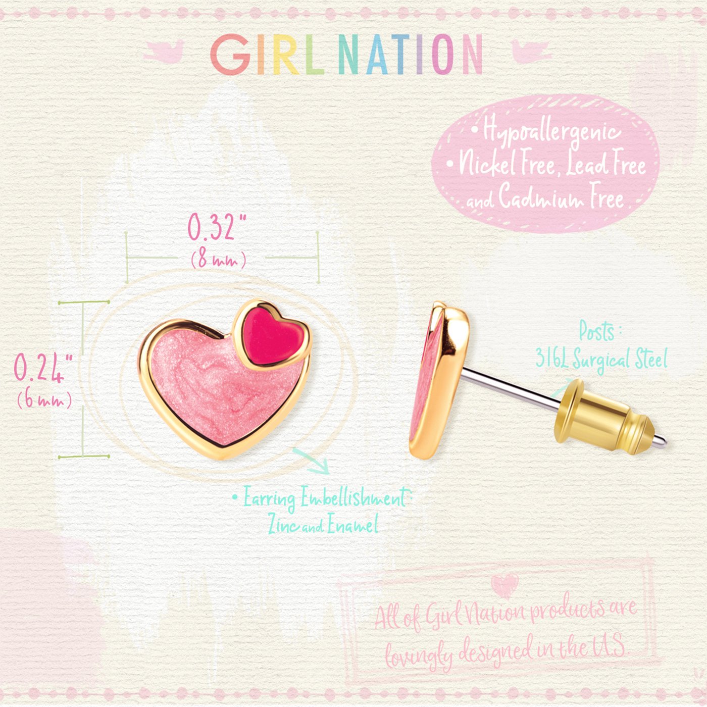 Girl Nation Küpe - Heart 2 Heart